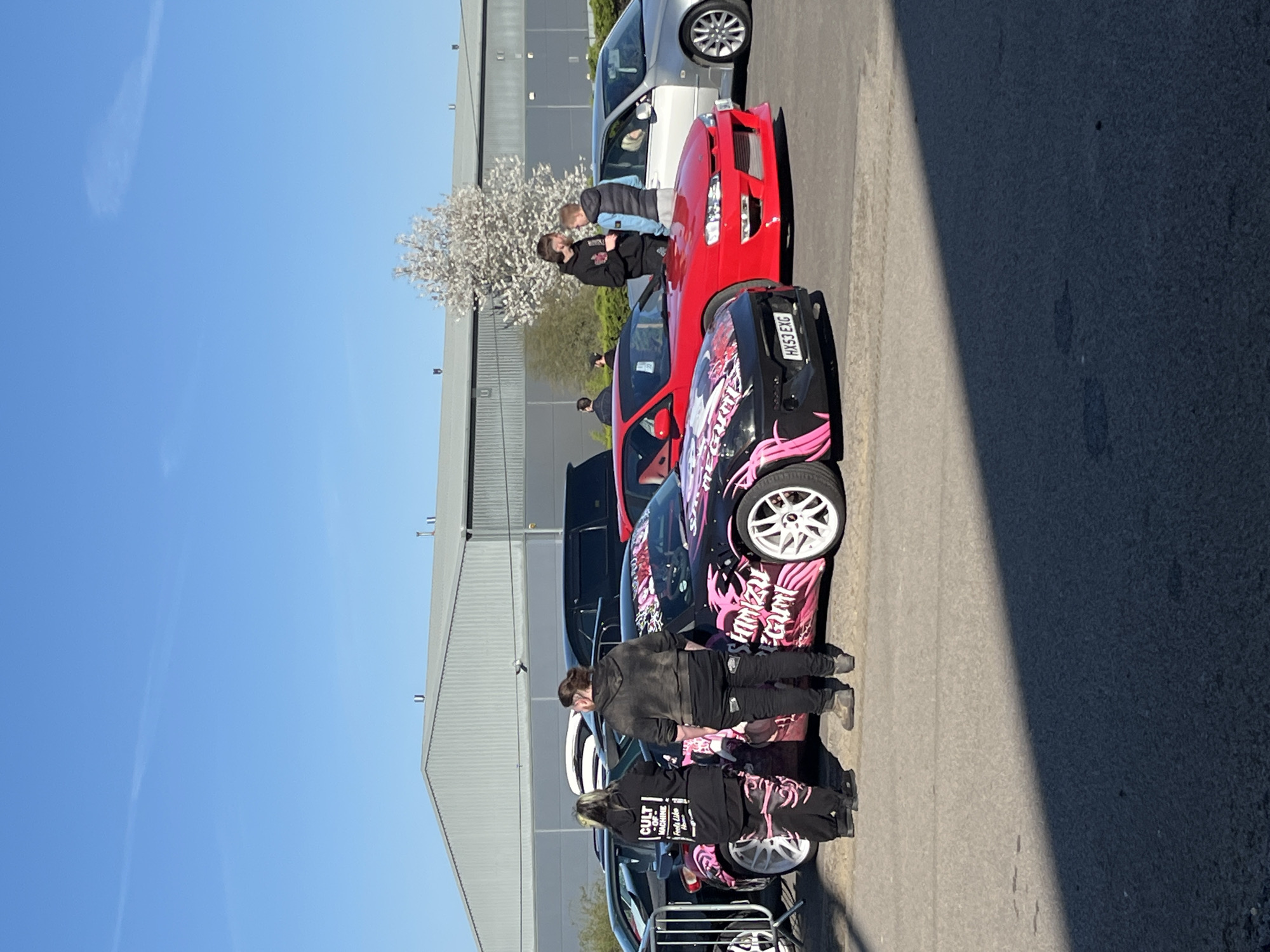 Sports car gathering observed at Silverstone parking area