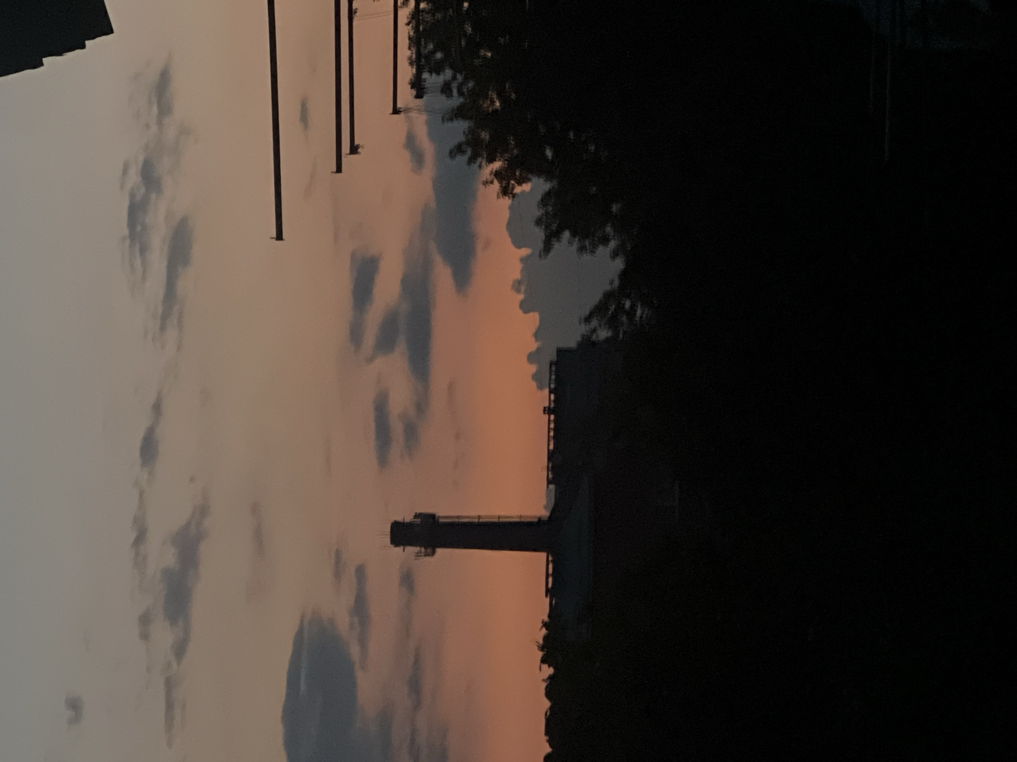 Khmelnytskyi at dusk, sky shifting from blue to orange