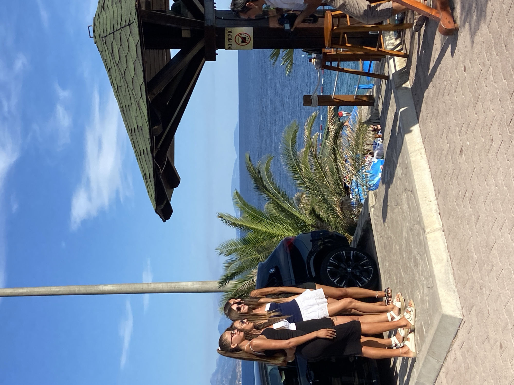 Crowded beach day on the Adriatic coast, Montenegro