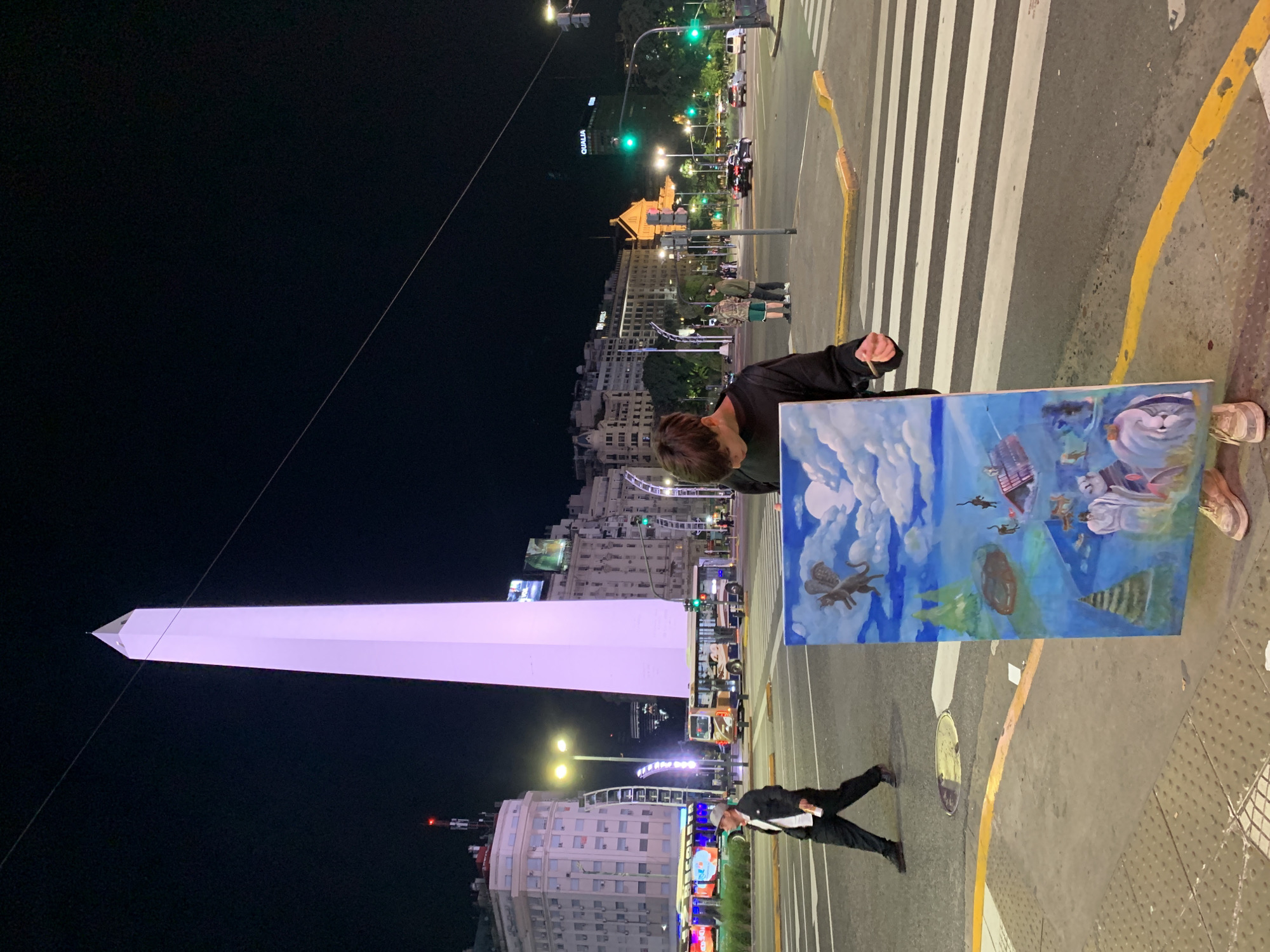 Early morning street scenes captured around Buenos Aires Obelisco