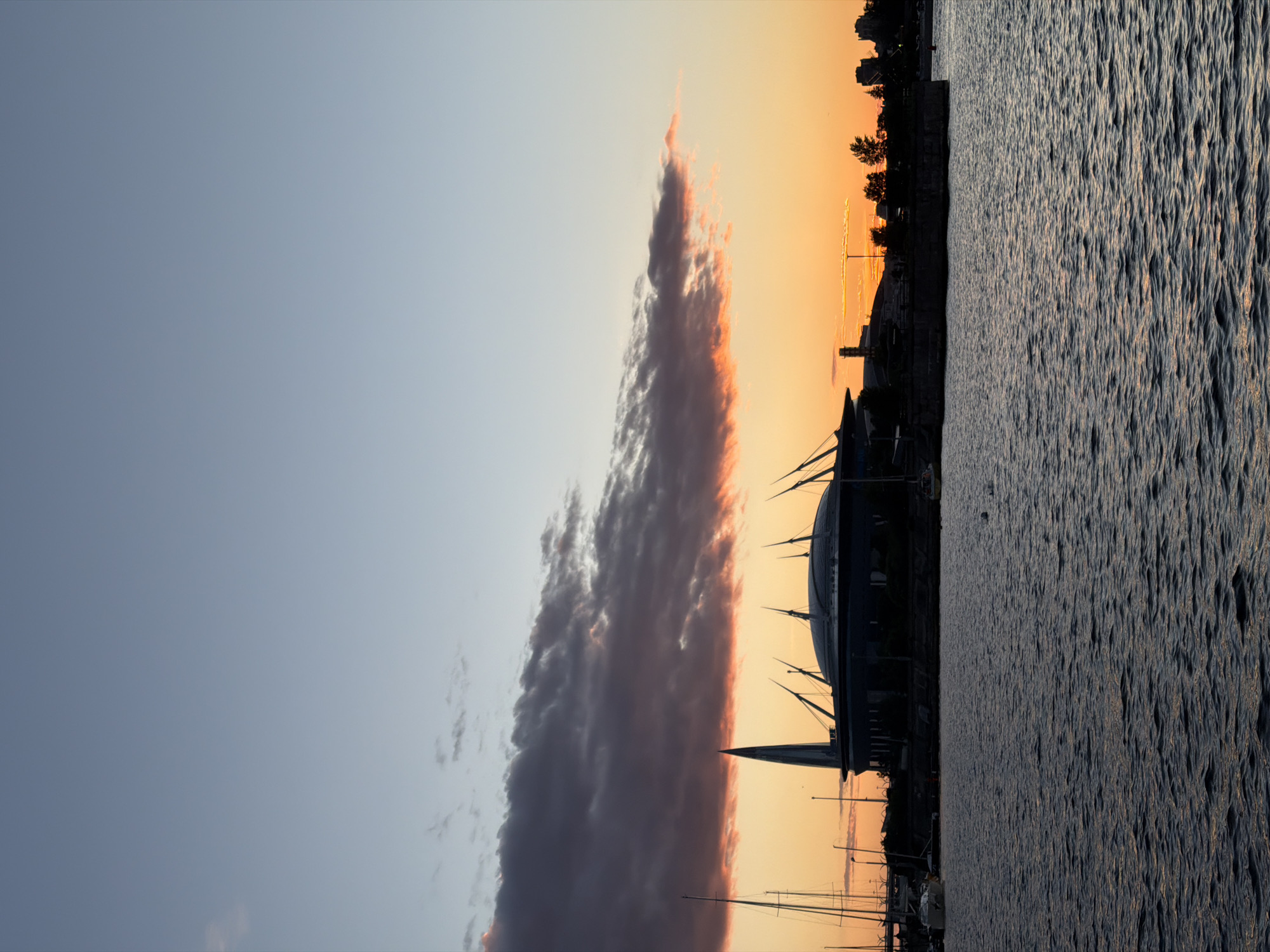 Sailing regatta off Saint Petersburg at golden hour