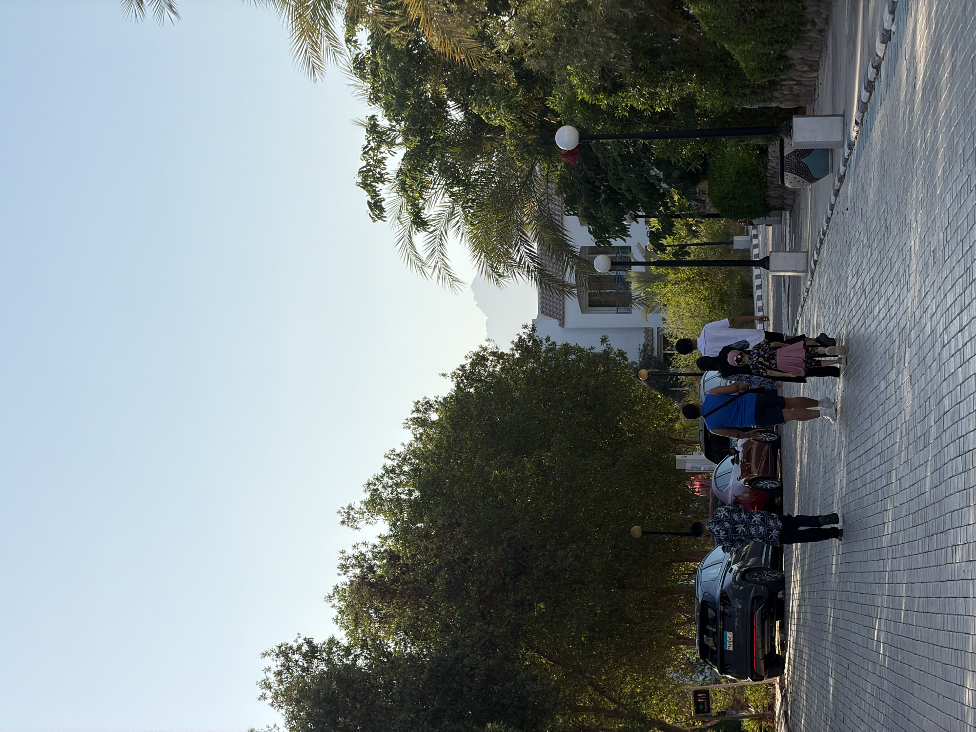 Afternoon walk along a sunny Sharm El Sheikh promenade