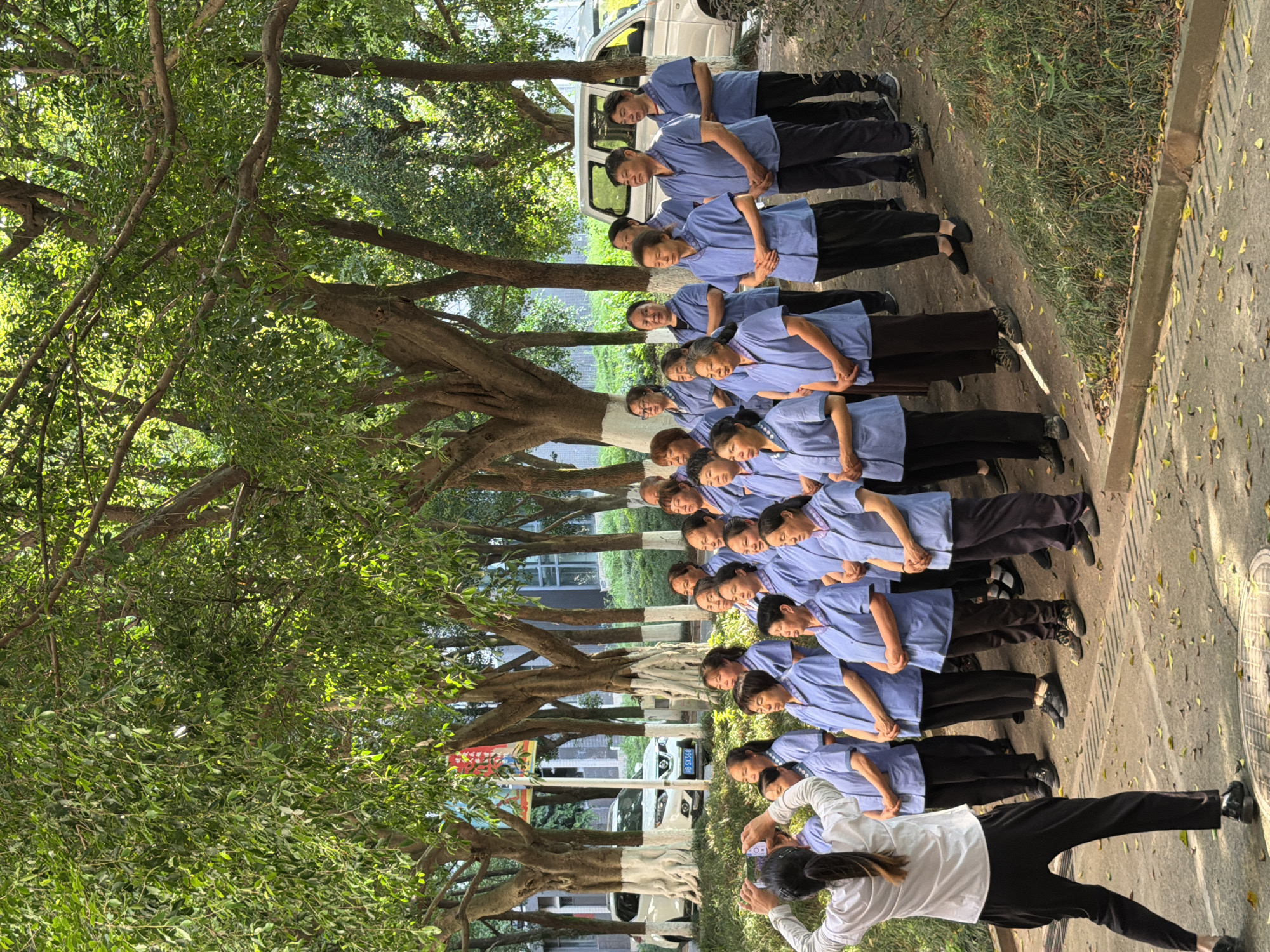 Workers gather for morning assembly in Jiangjin, China