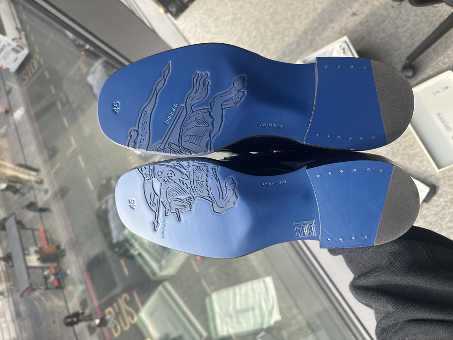 New luxury leather shoes displayed in London
