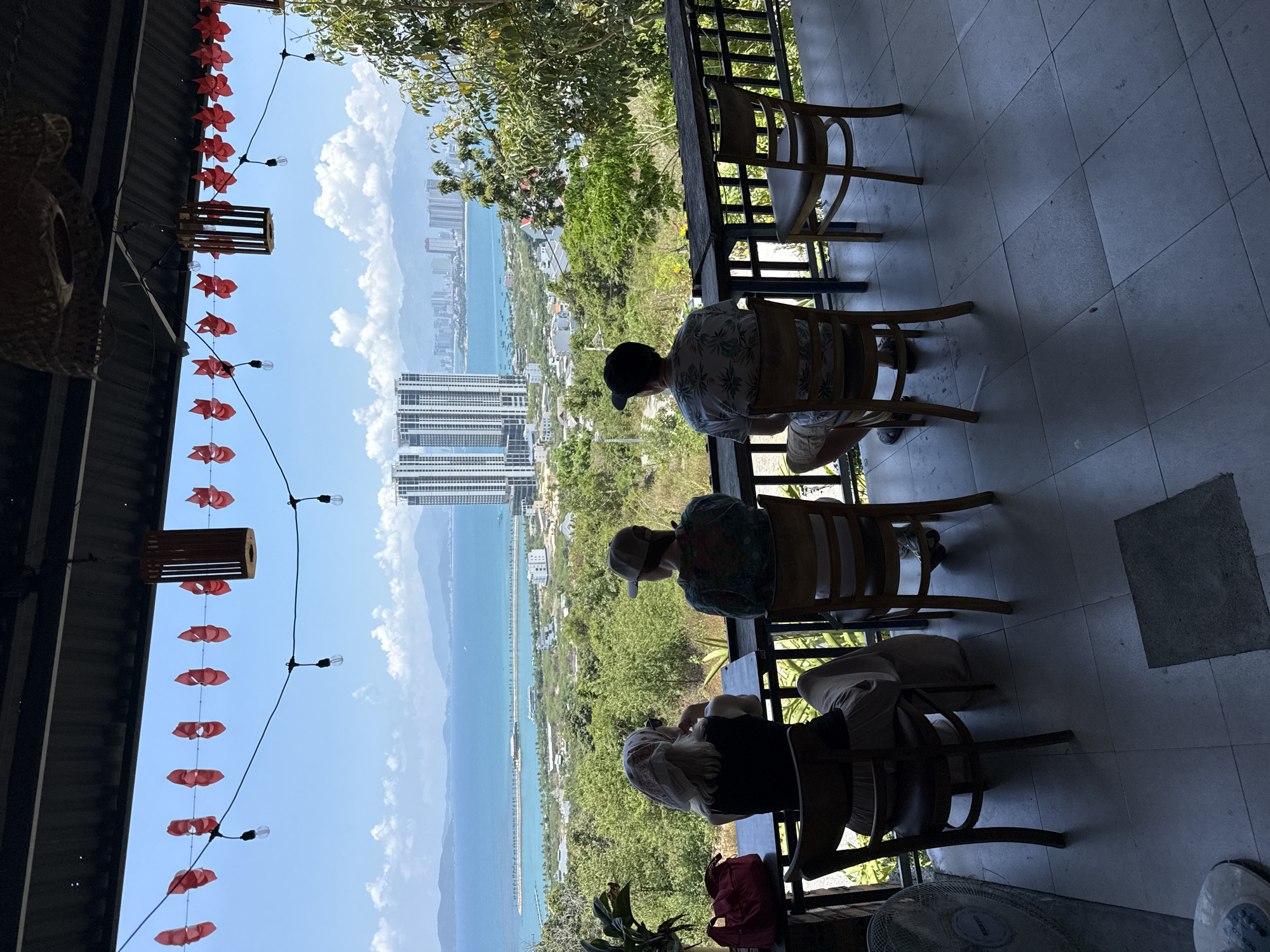 Morning dining scene captured at elevated Nha Trang cafe