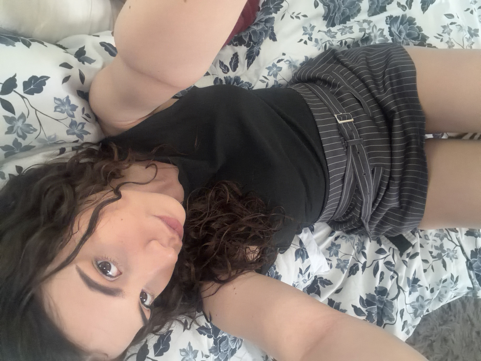Bedroom selfie session, multiple angles and poses