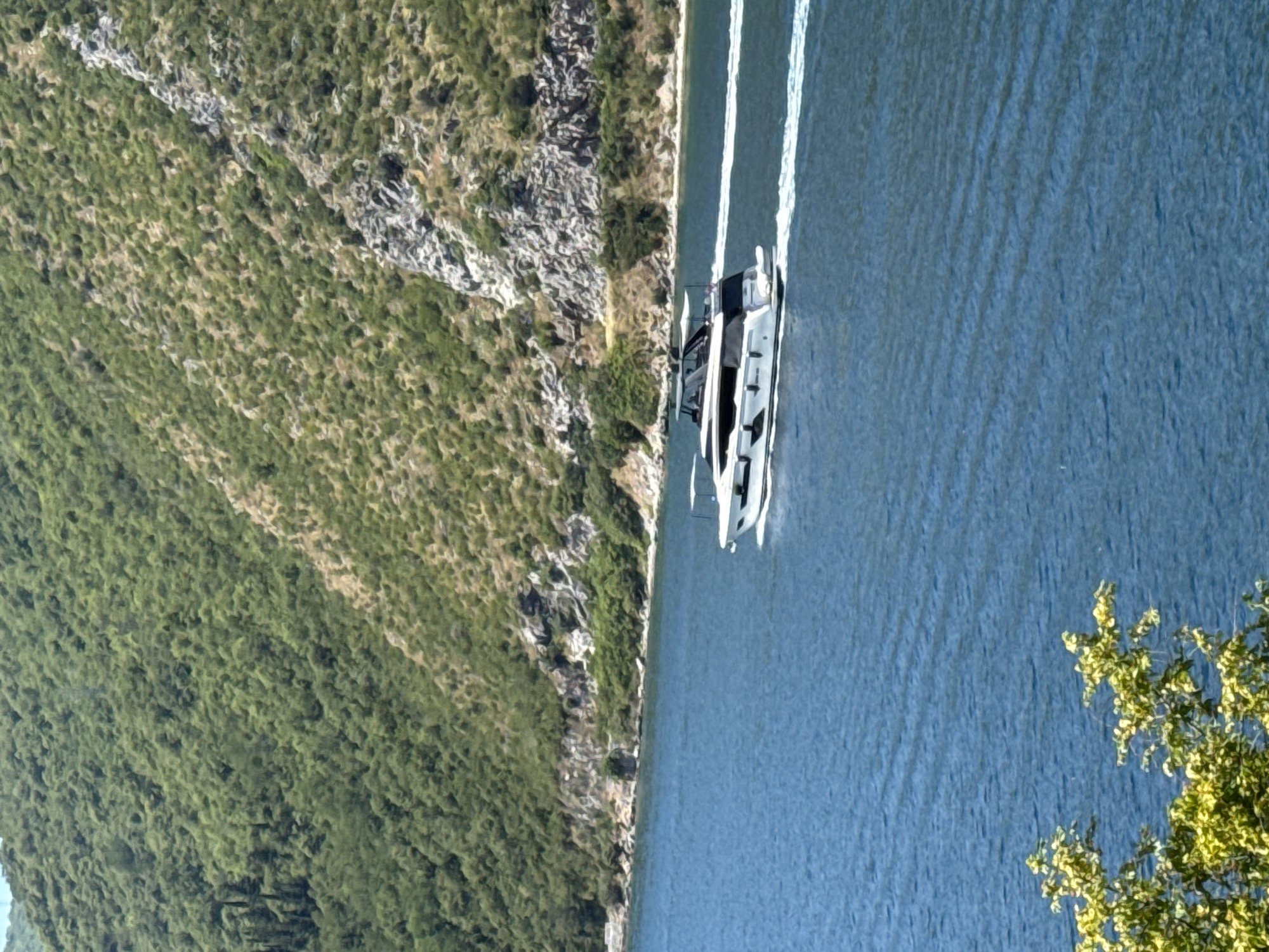Bay of Kotor on a clear summer morning, boats and islands
