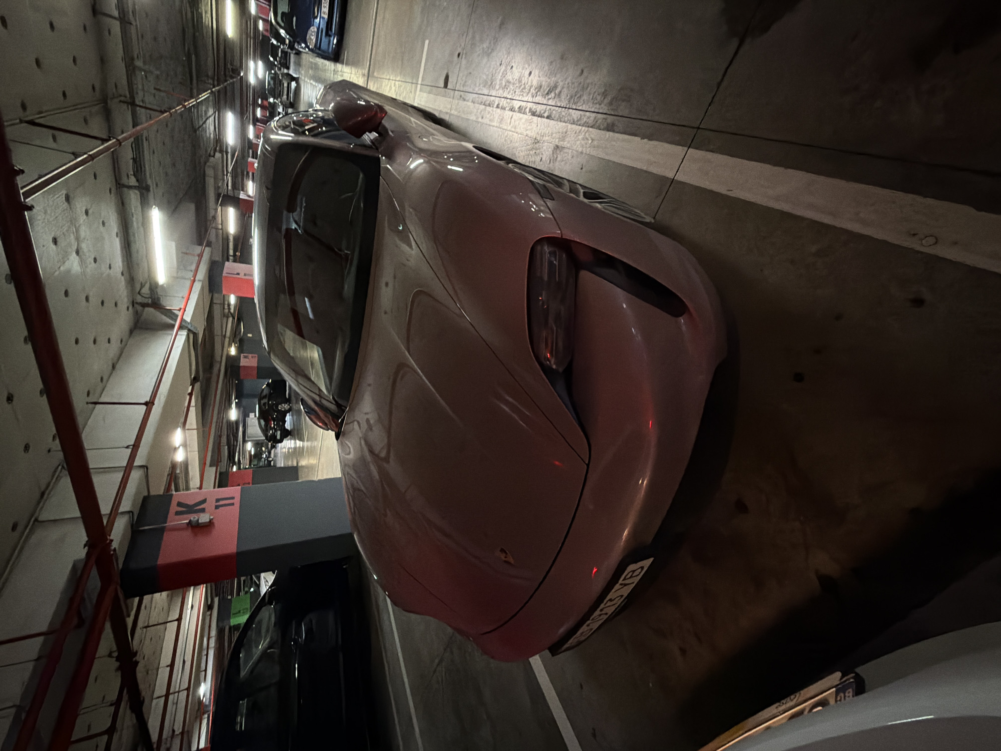 Pink Porsche observed parking in Burgas underground garage