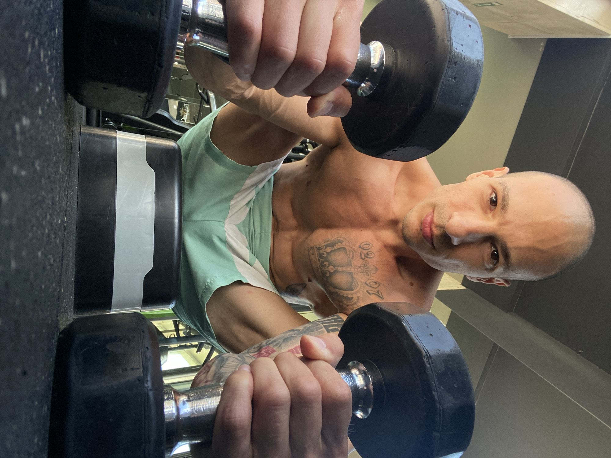 Morning gym workout and selfies in Pleven, Bulgaria
