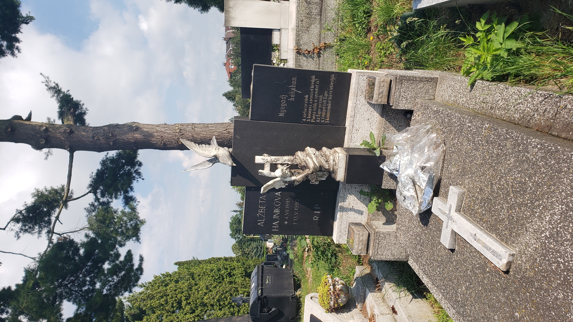Prešov cemetery and historic architecture on a June morning