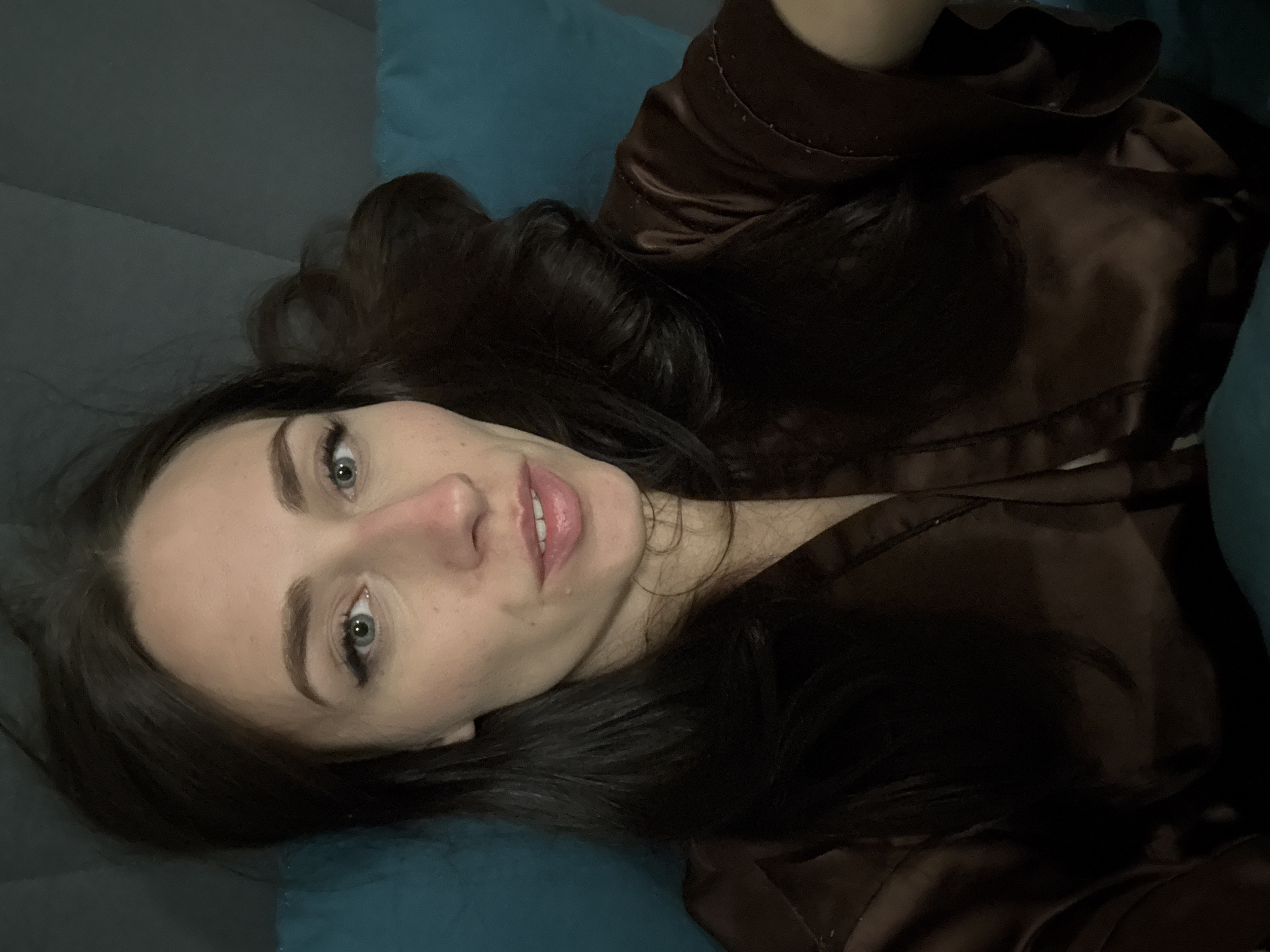Woman records selfie video while lying down in St. Petersburg
