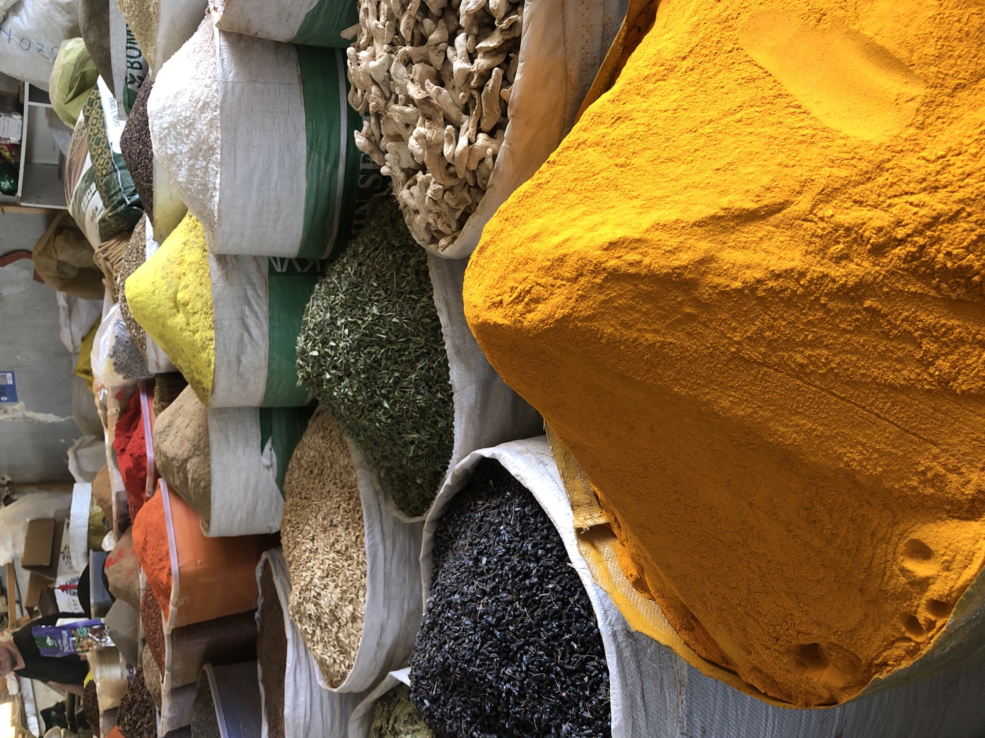 Traditional market documented in Tashkent featuring spices and crafts