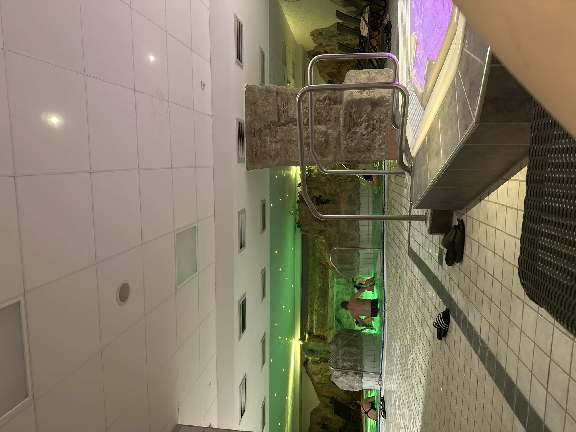 Indoor spa pool with rock features observed in Gunzenhausen