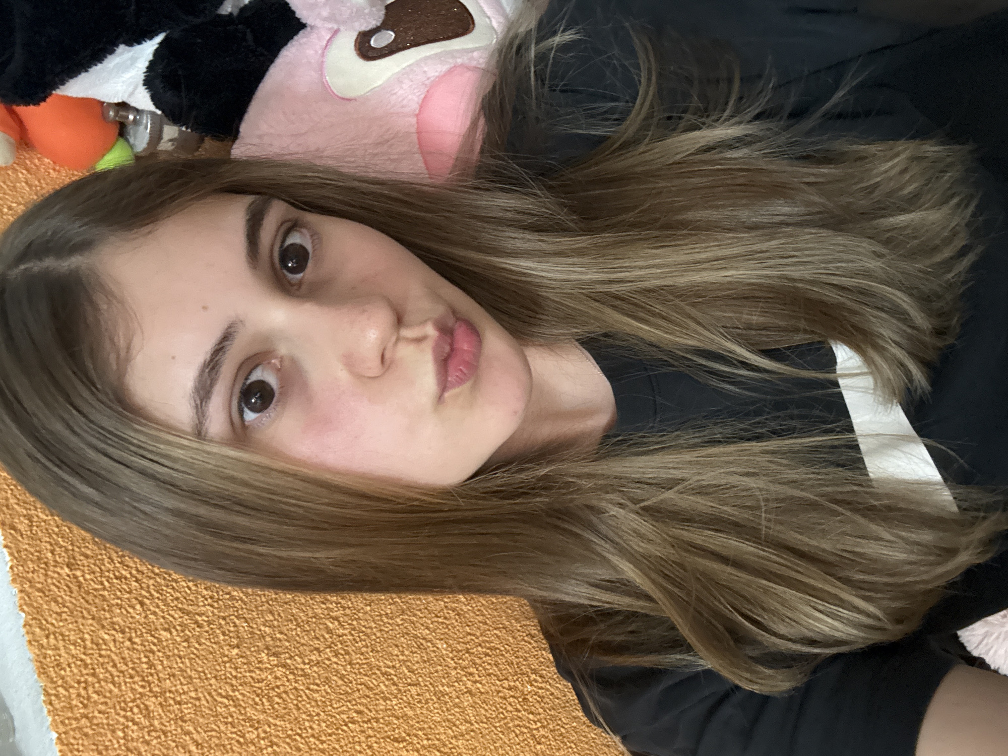Woman takes playful selfies with stuffed animals in Bulgaria