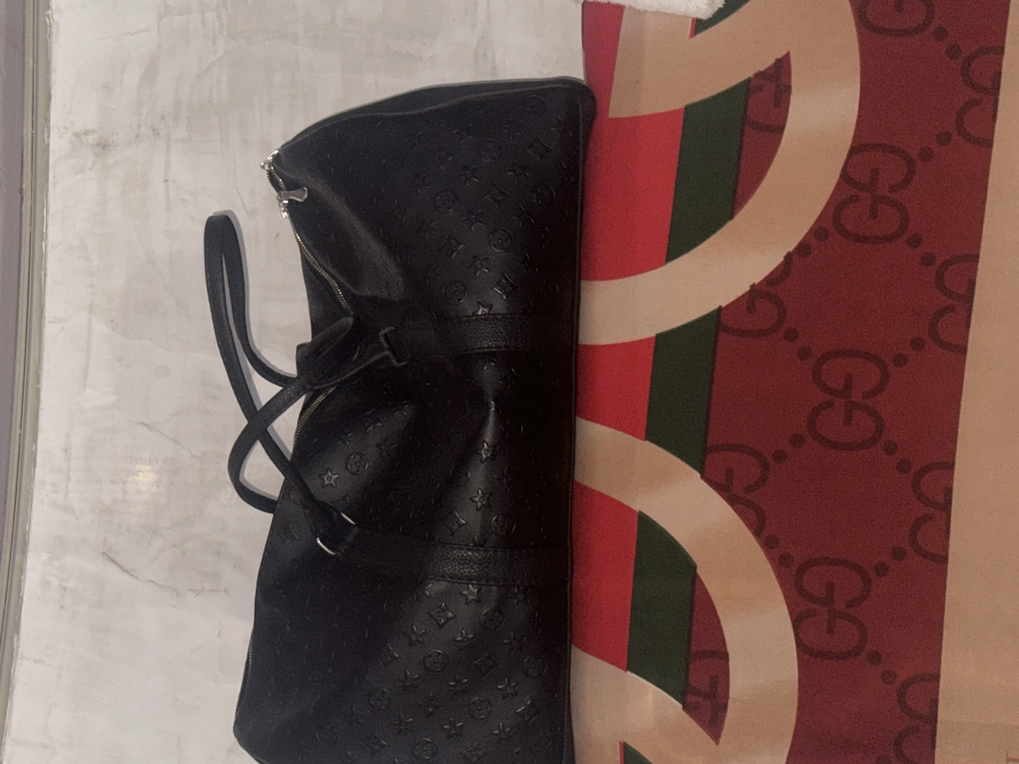 Interior scenes documented: bag, outlet, wall switch with invitation