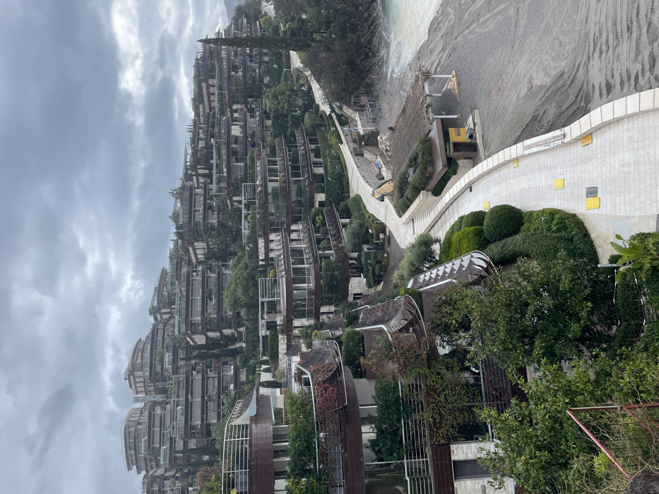 Overcast day documented at Budva resort complex and coastline
