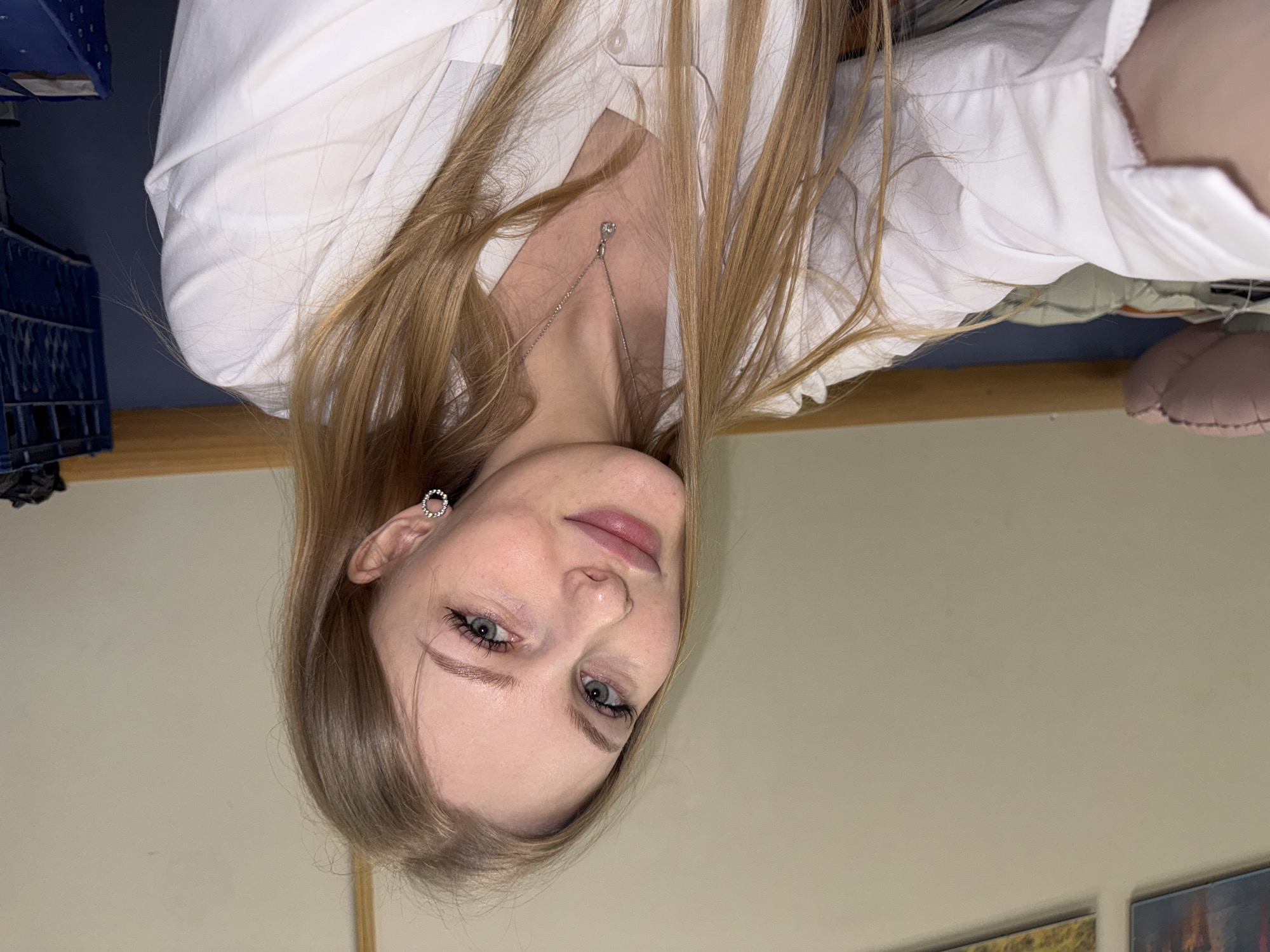 Woman photographed indoors in Perm, Russia