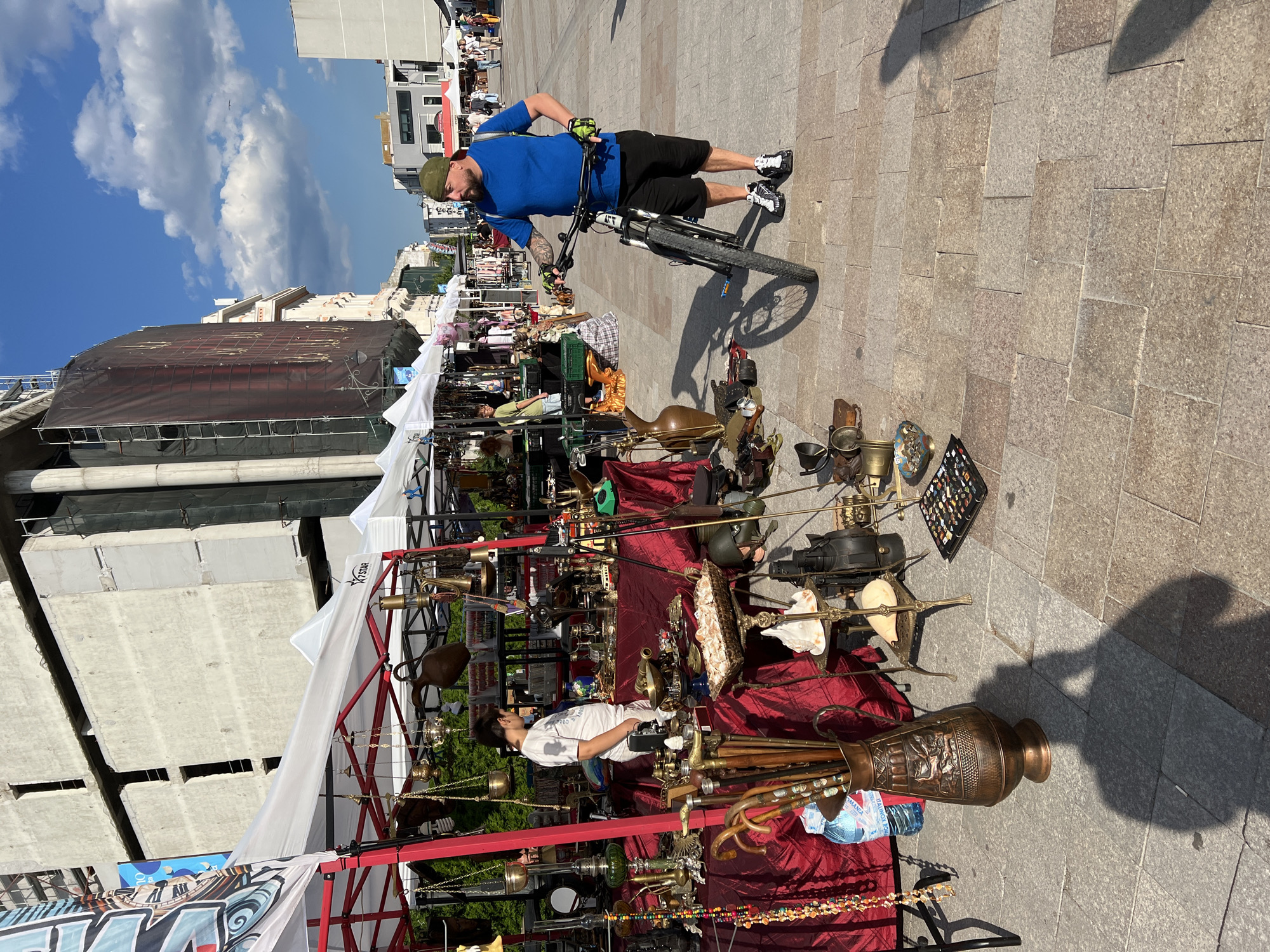 Antiques and flea market fills Constanța's historic pedestrian square