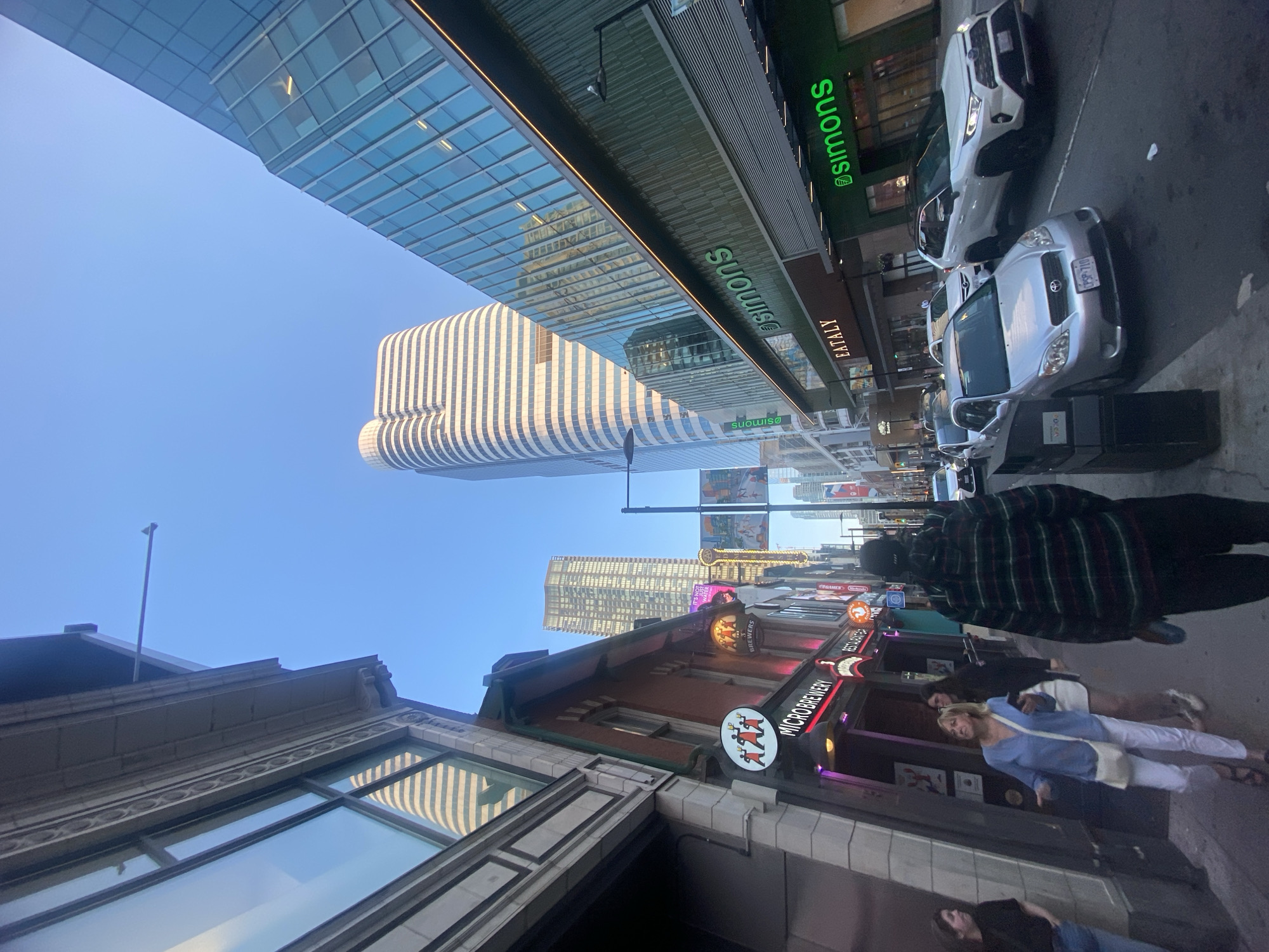 Yonge-Dundas Square and Eaton Centre on a clear summer day