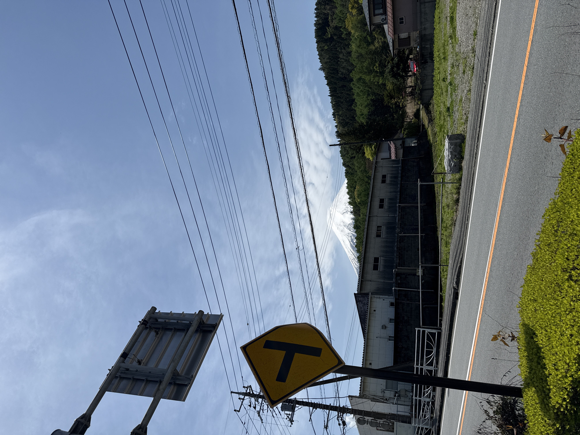 Daylight roadside scene observed in Fujiyoshida, Japan
