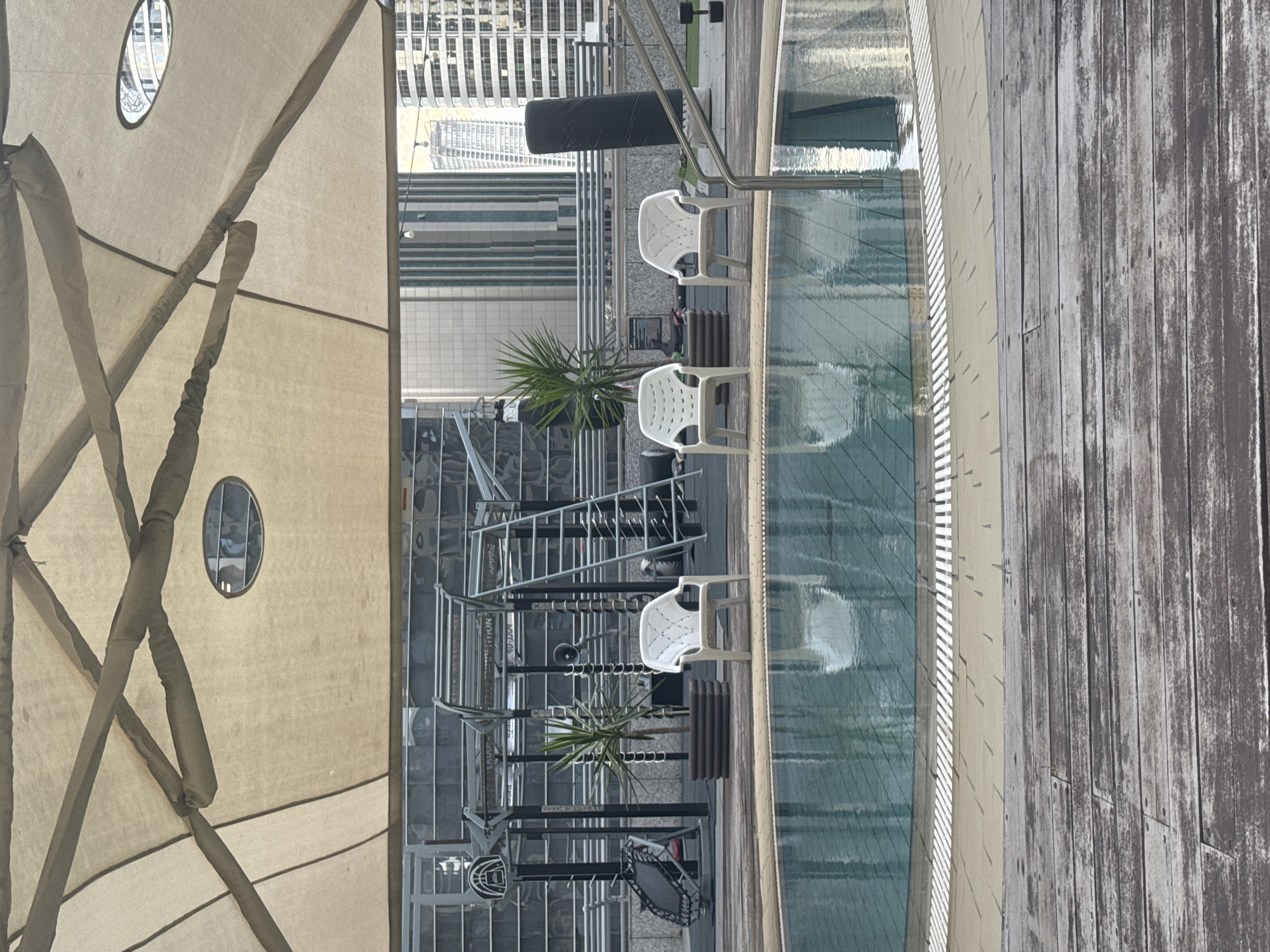 Early morning rooftop pool and coffee moments in Ramat Gan