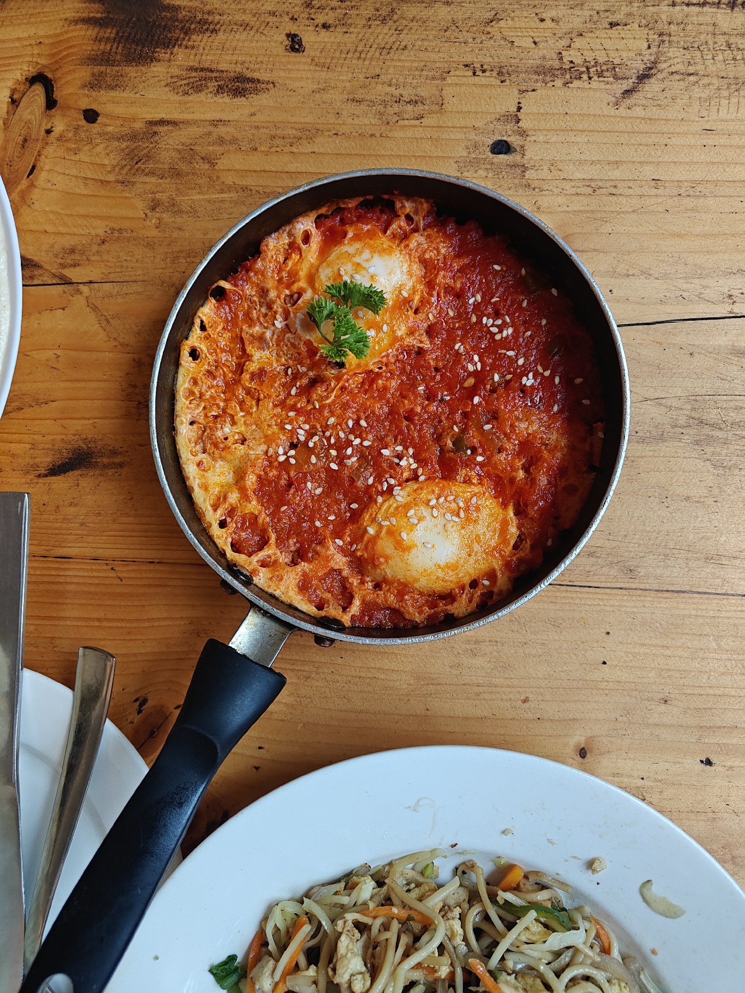 Shakshuka served at cozy Arambol restaurant