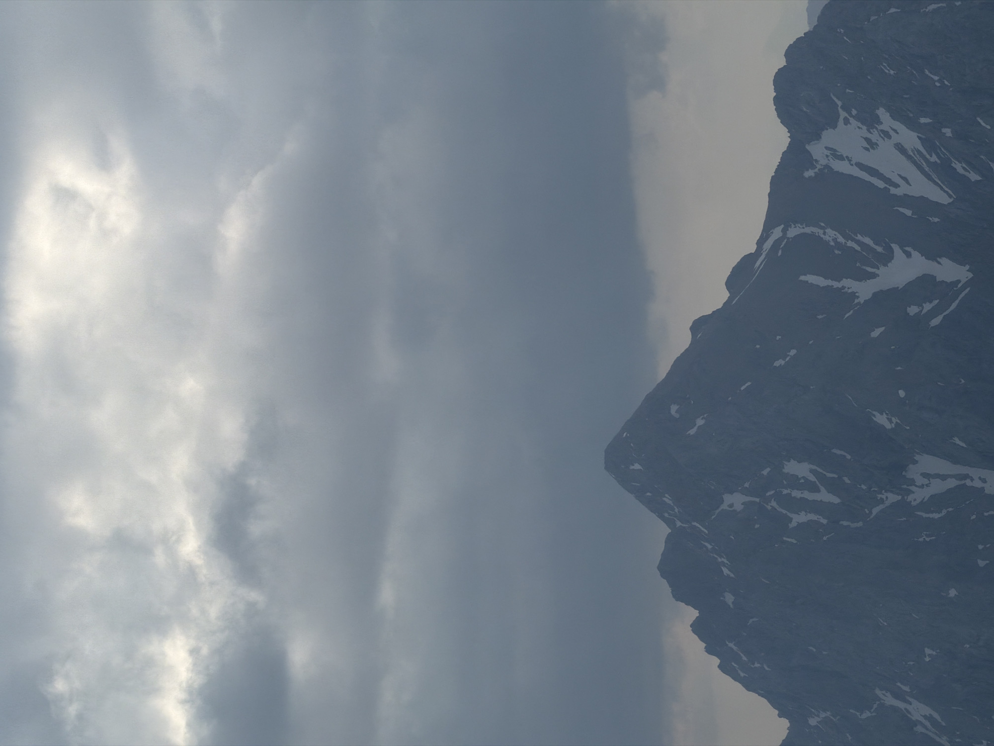 Overcast mountain landscape observed in Garmisch-Partenkirchen, Germany