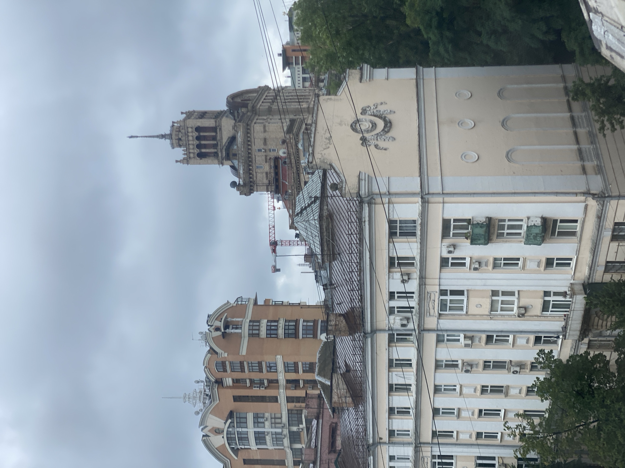 Rainy morning walk through central Kyiv, streets and small details