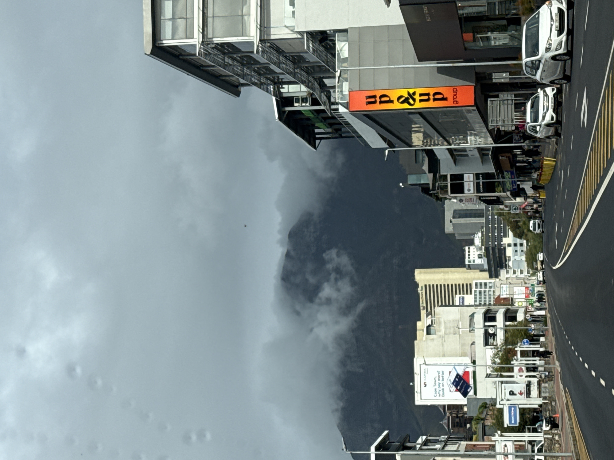 Cape Town street scene captured with Table Mountain backdrop