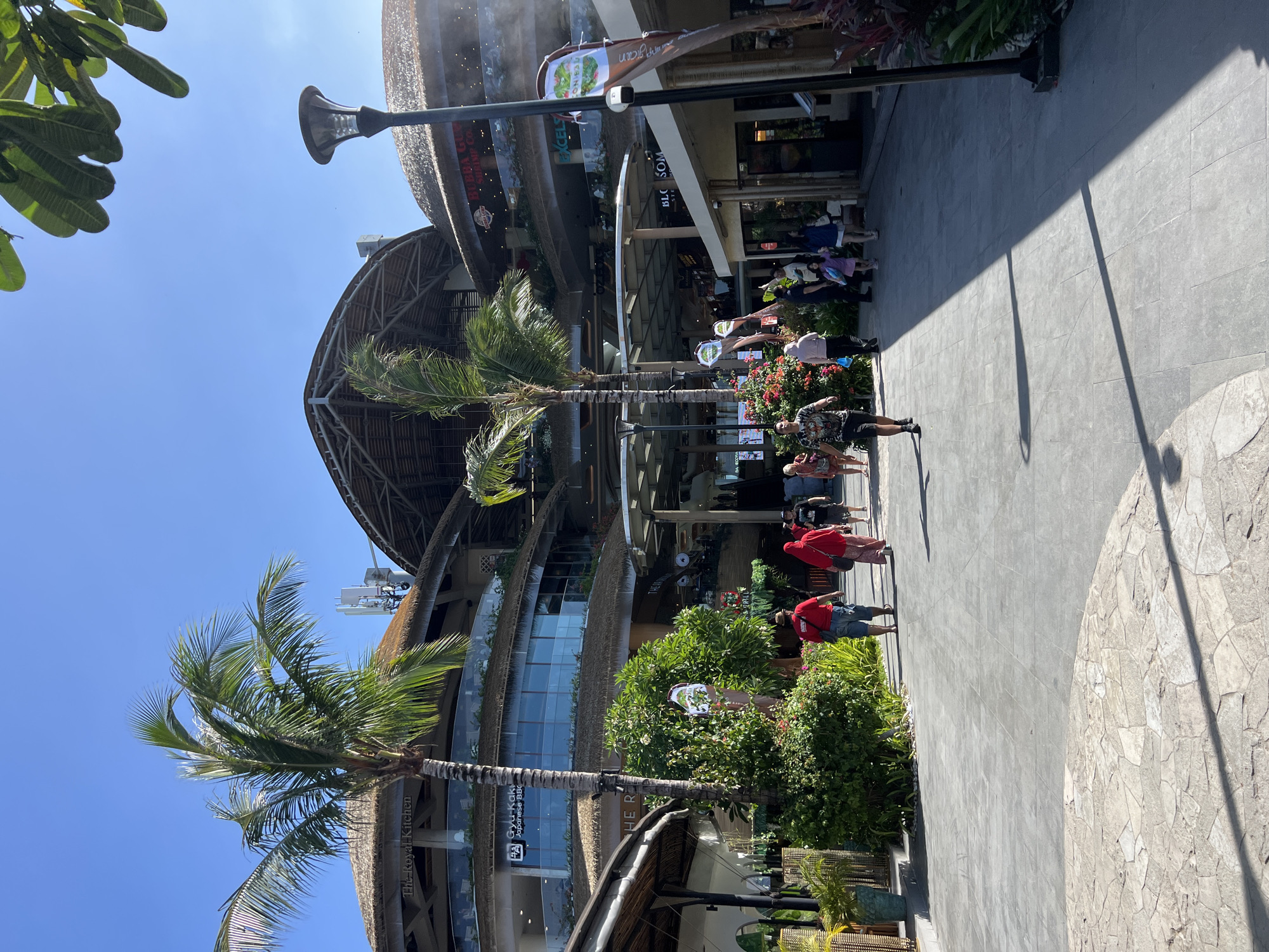 Morning at Kuta's beachfront, promenade, and Beachwalk mall