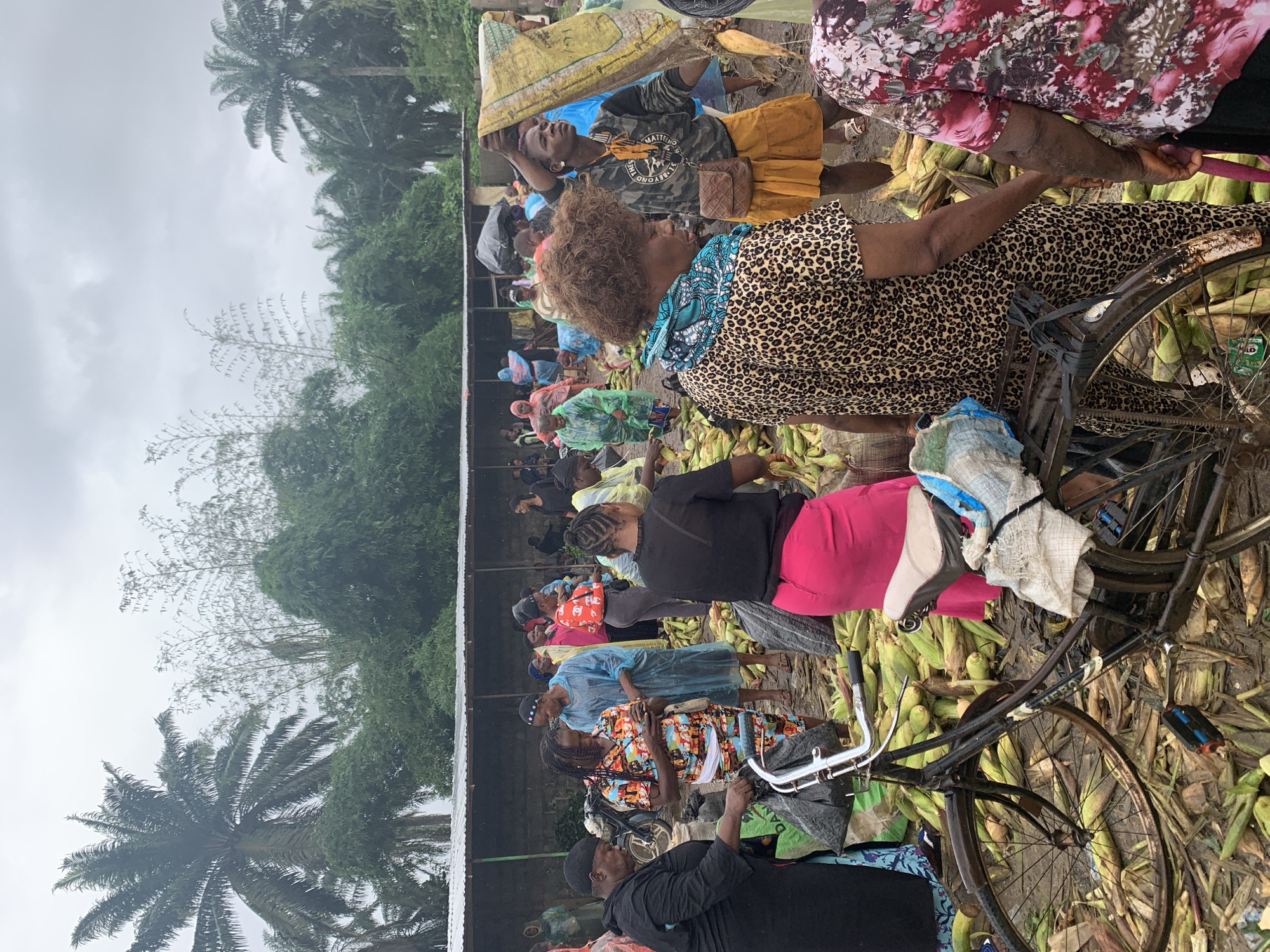 Rainy day corn market in Nkpuke, Nigeria