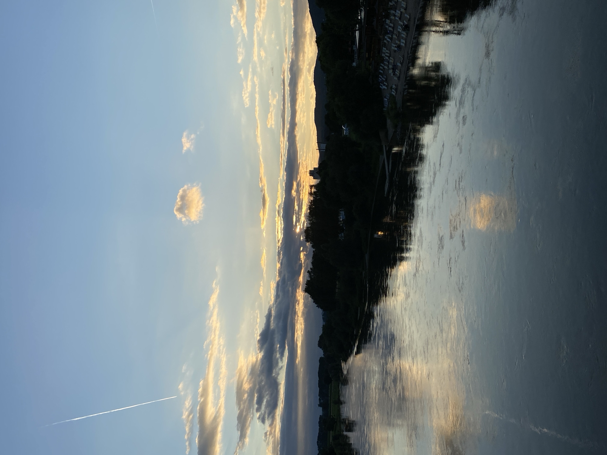Evening along the Weser River in Rinteln, Germany