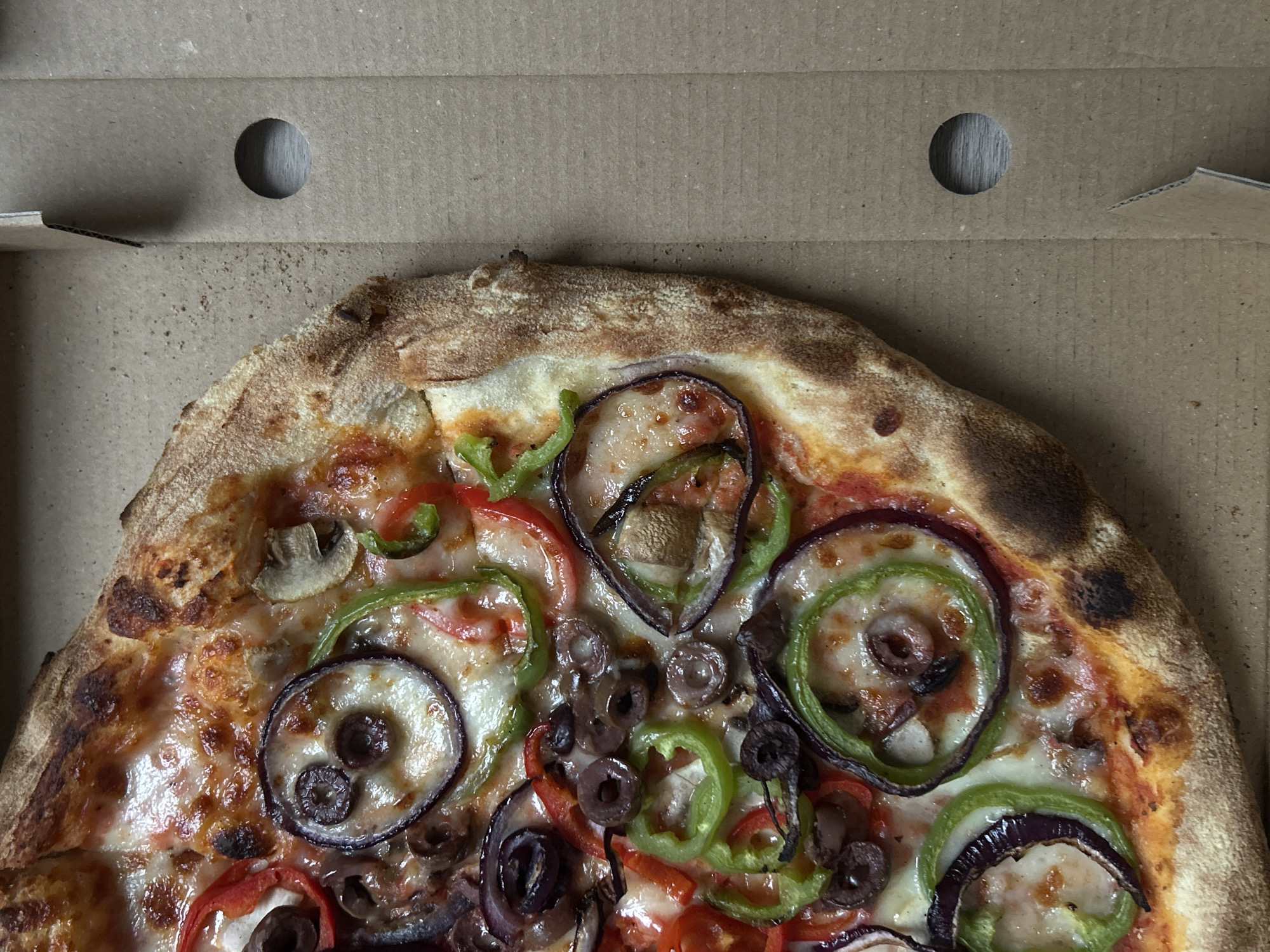 Sofia resident documents pizza delivery, toy horse during evening outing