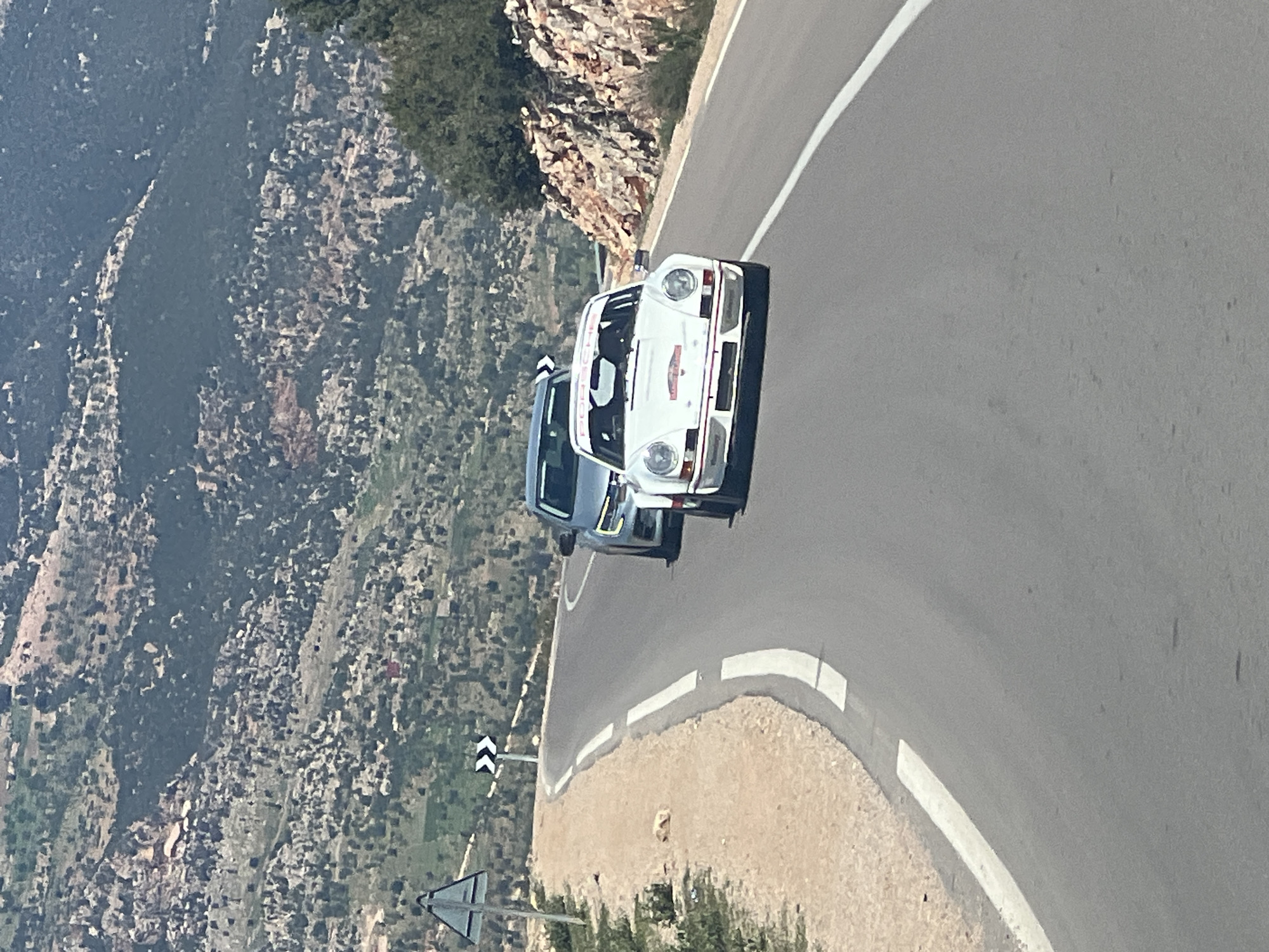 Racing-styled Porsche spotted on winding road near Bin El Ouidane
