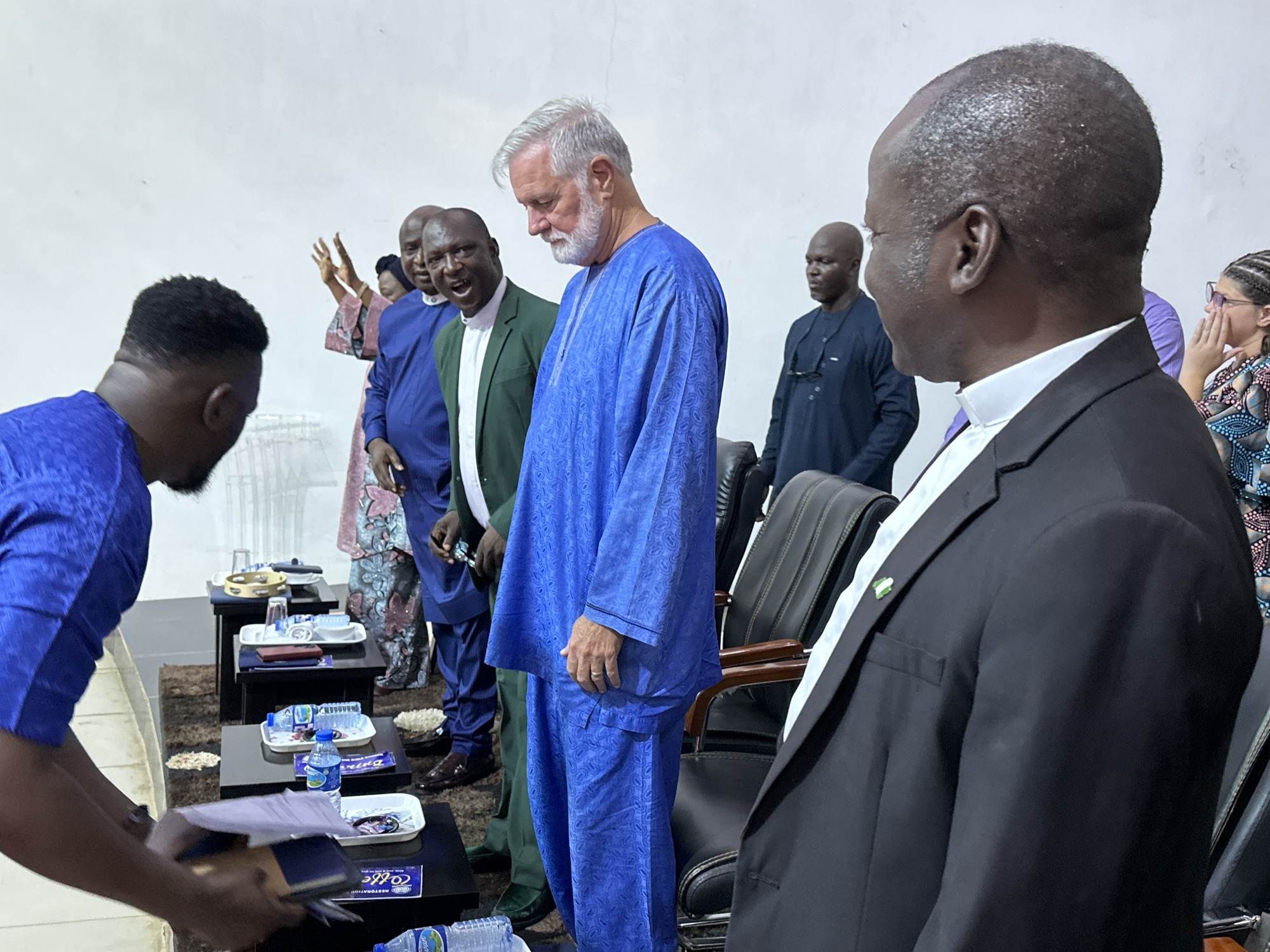 Formal civic or religious gathering underway in Yelwa, Nigeria
