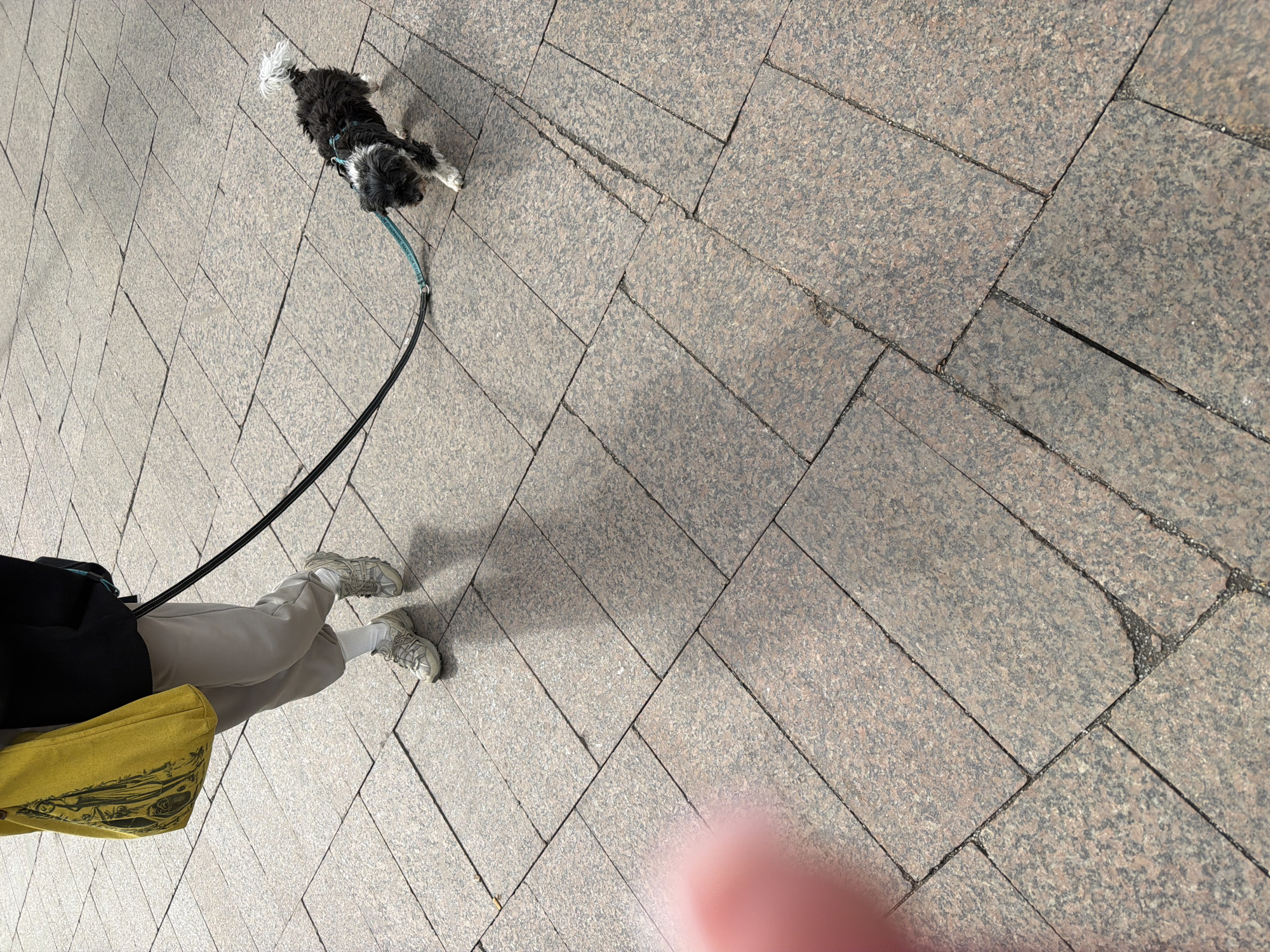 Morning street life captured across central Moscow neighborhood