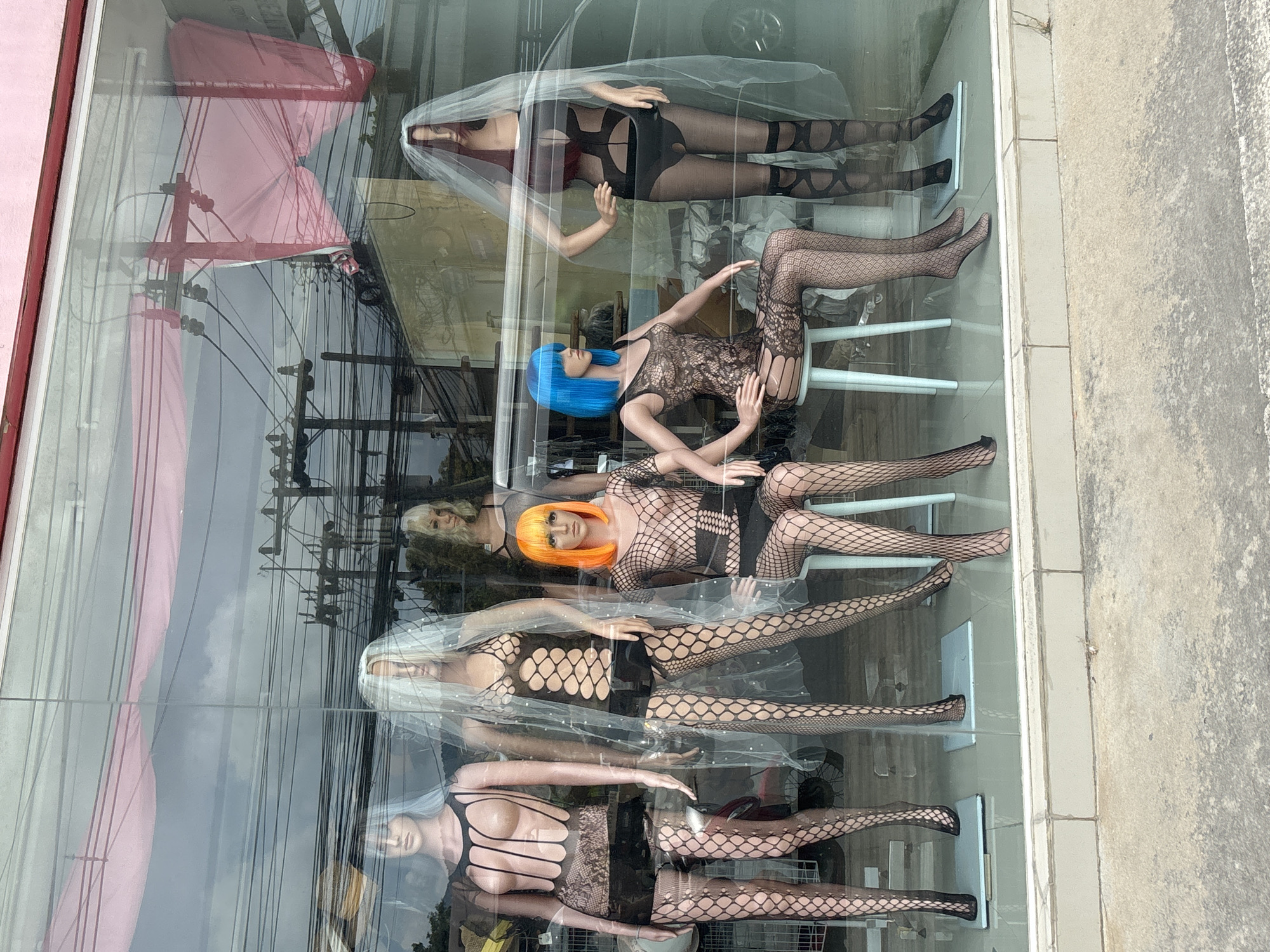 Lingerie shop window display spotted in Baan Bo Phut