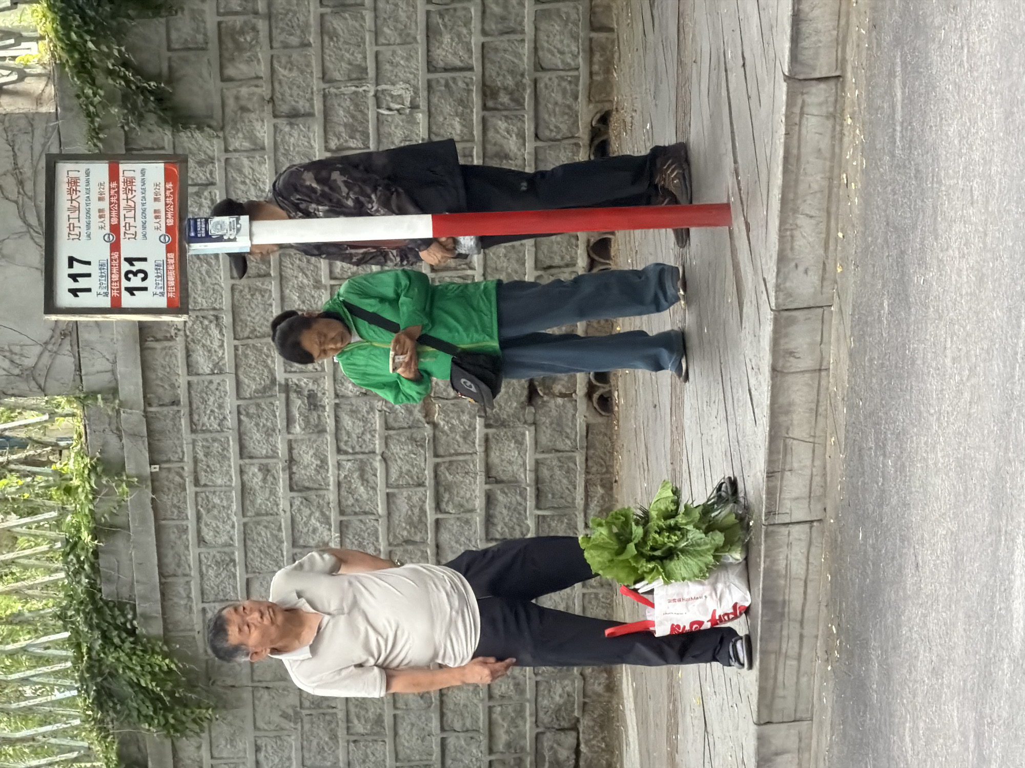 Morning foot and scooter traffic on Zhongtun streets