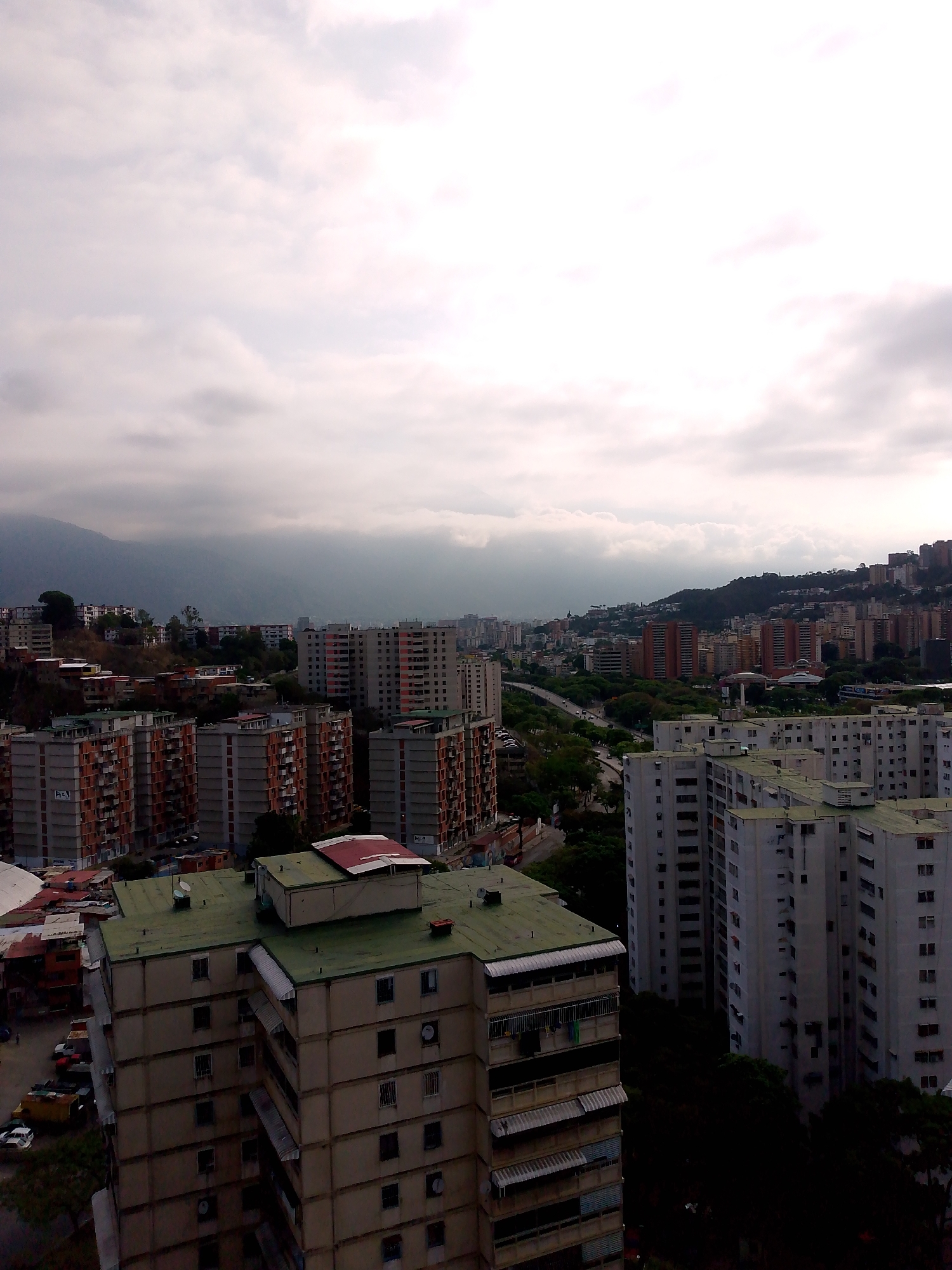 Overcast day in Caracas: cityscape views and decorative pancakes