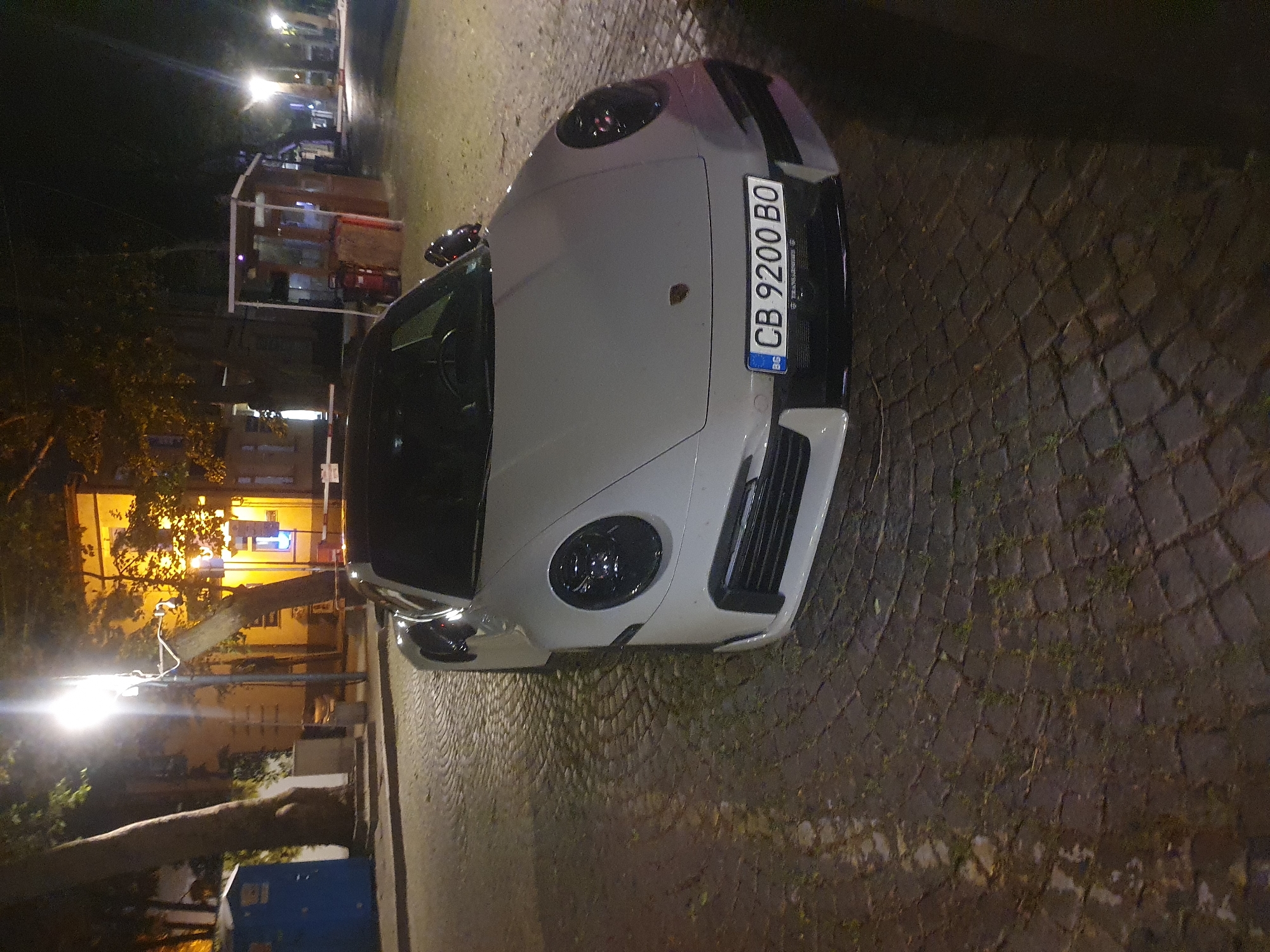 Luxury cars spotted on Plovdiv cobblestone streets during nighttime