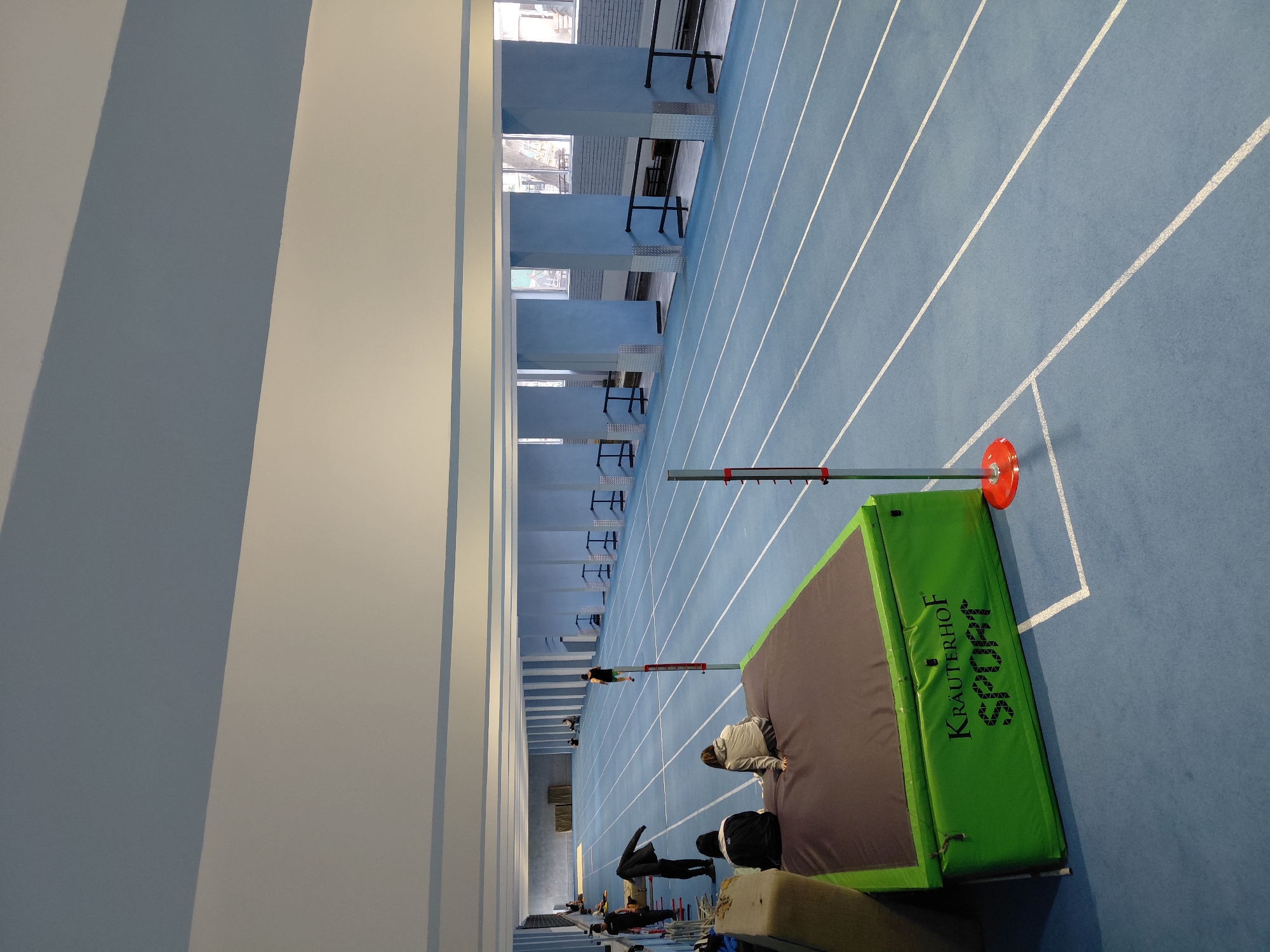 Young man visits indoor athletics facility in Sofia