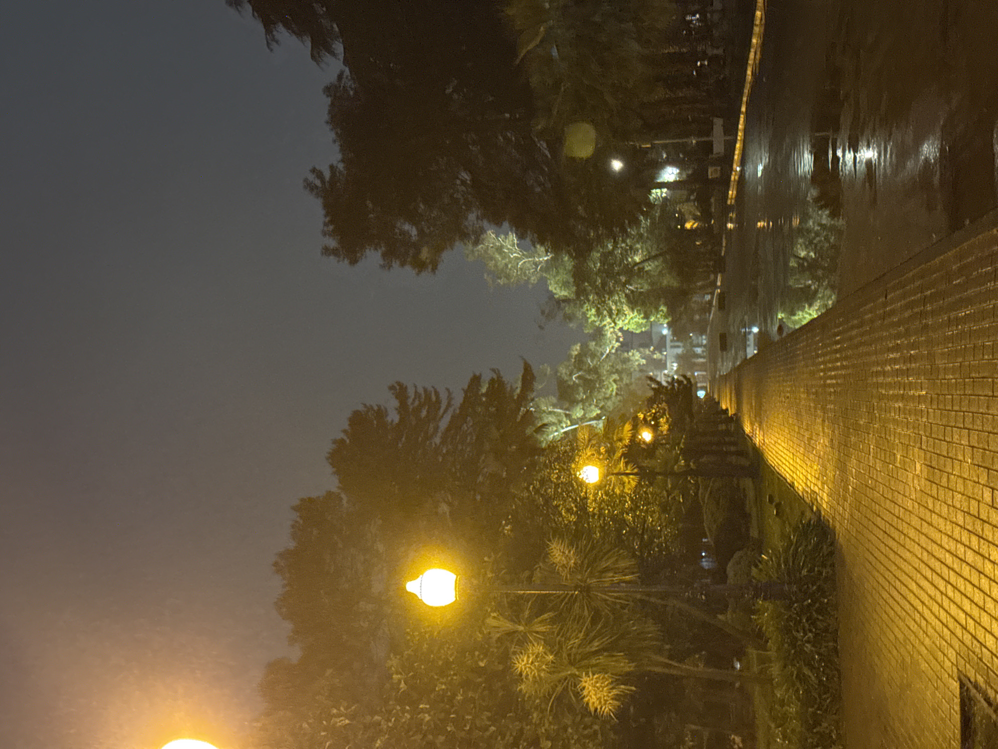 Rainy night scene documented in Sokhumi, Abkhazia