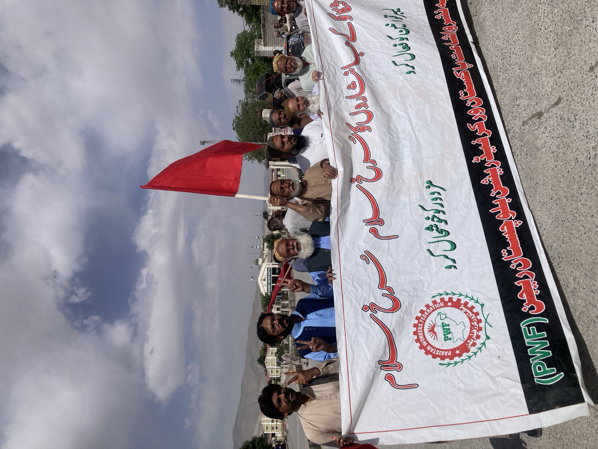 Labor union holds May Day demonstration at Quetta Railway Station