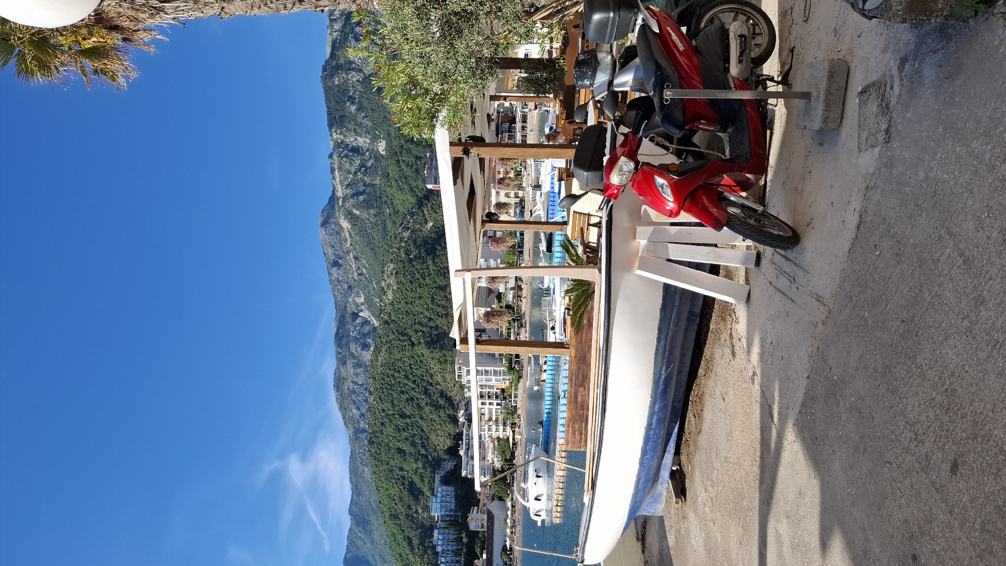 Scooters and boat spotted on Budva street