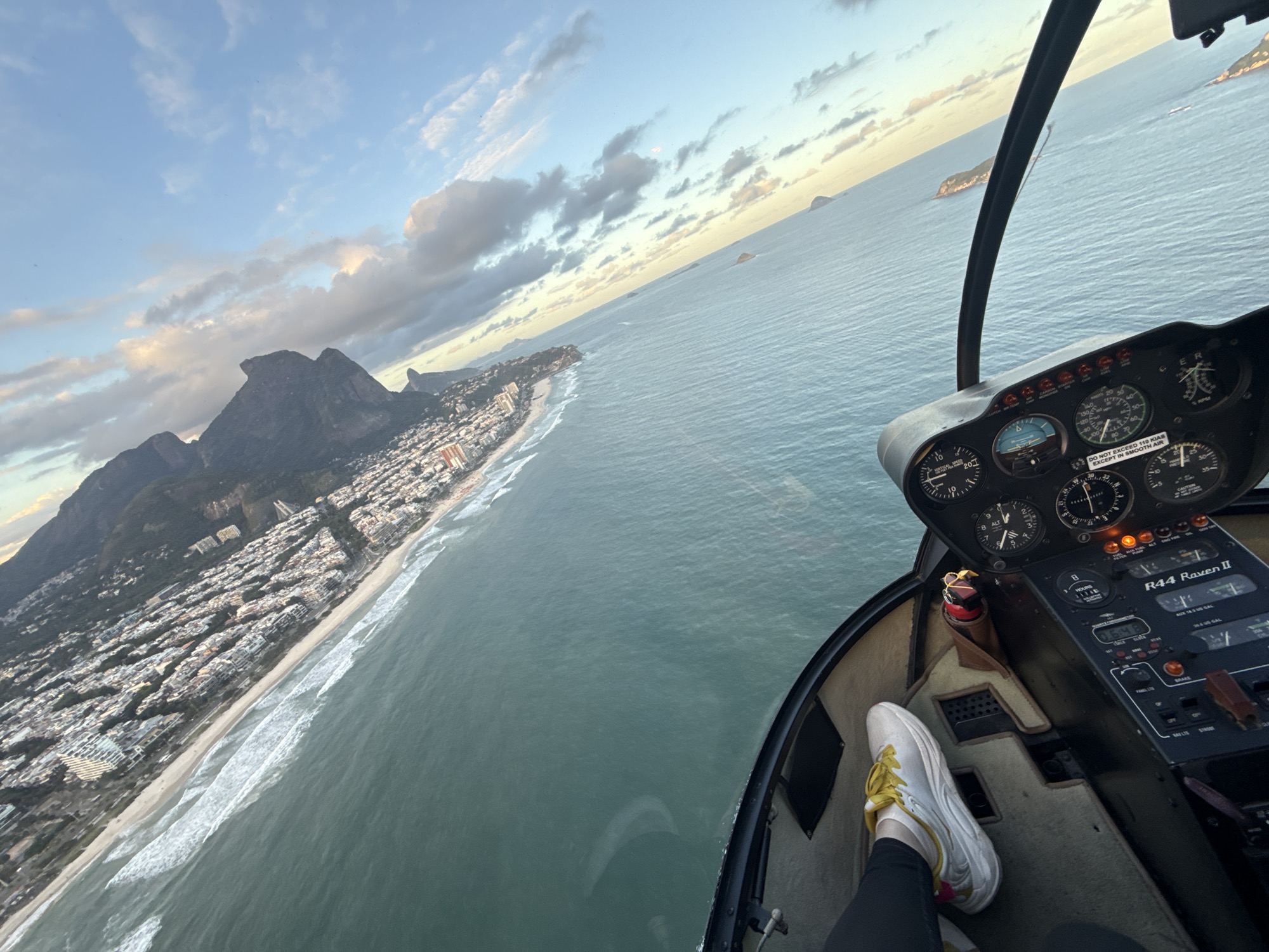 Helicopter aerial photography over Rio de Janeiro western coast