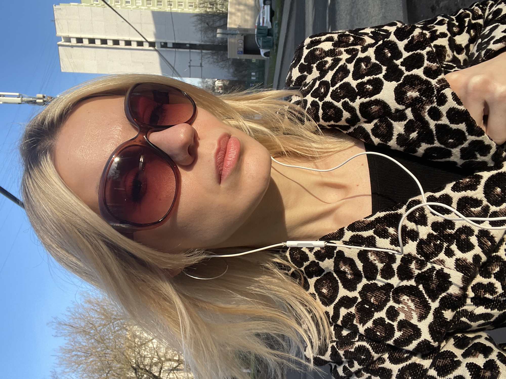 Woman in sunglasses photographed in Moscow