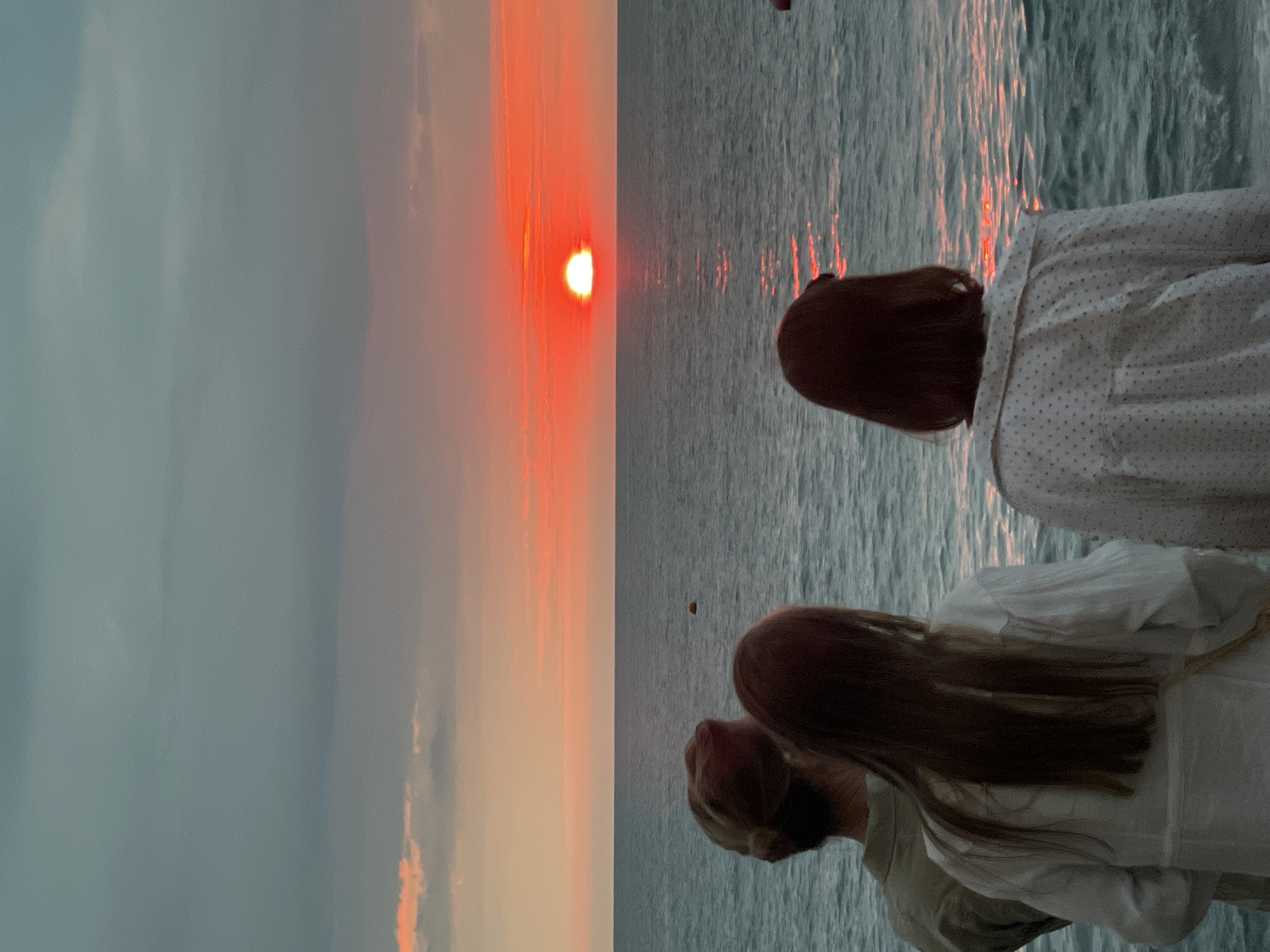 Red sunset over the Black Sea in Sochi