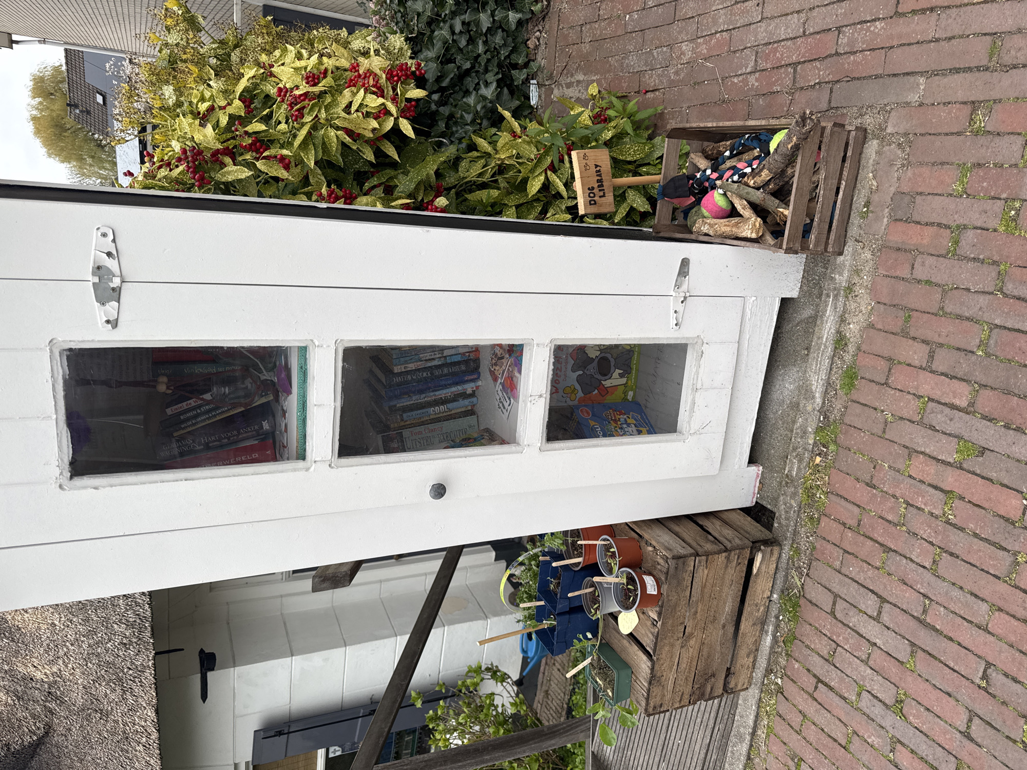 Community library cabinet spotted on Dutch street in Sliedrecht