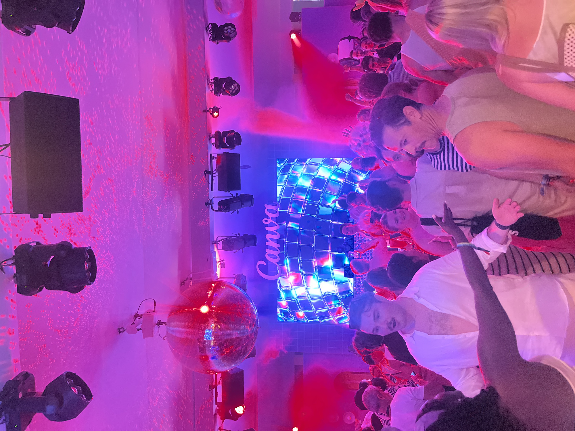 Face painting and dancing at a Cannes indoor party