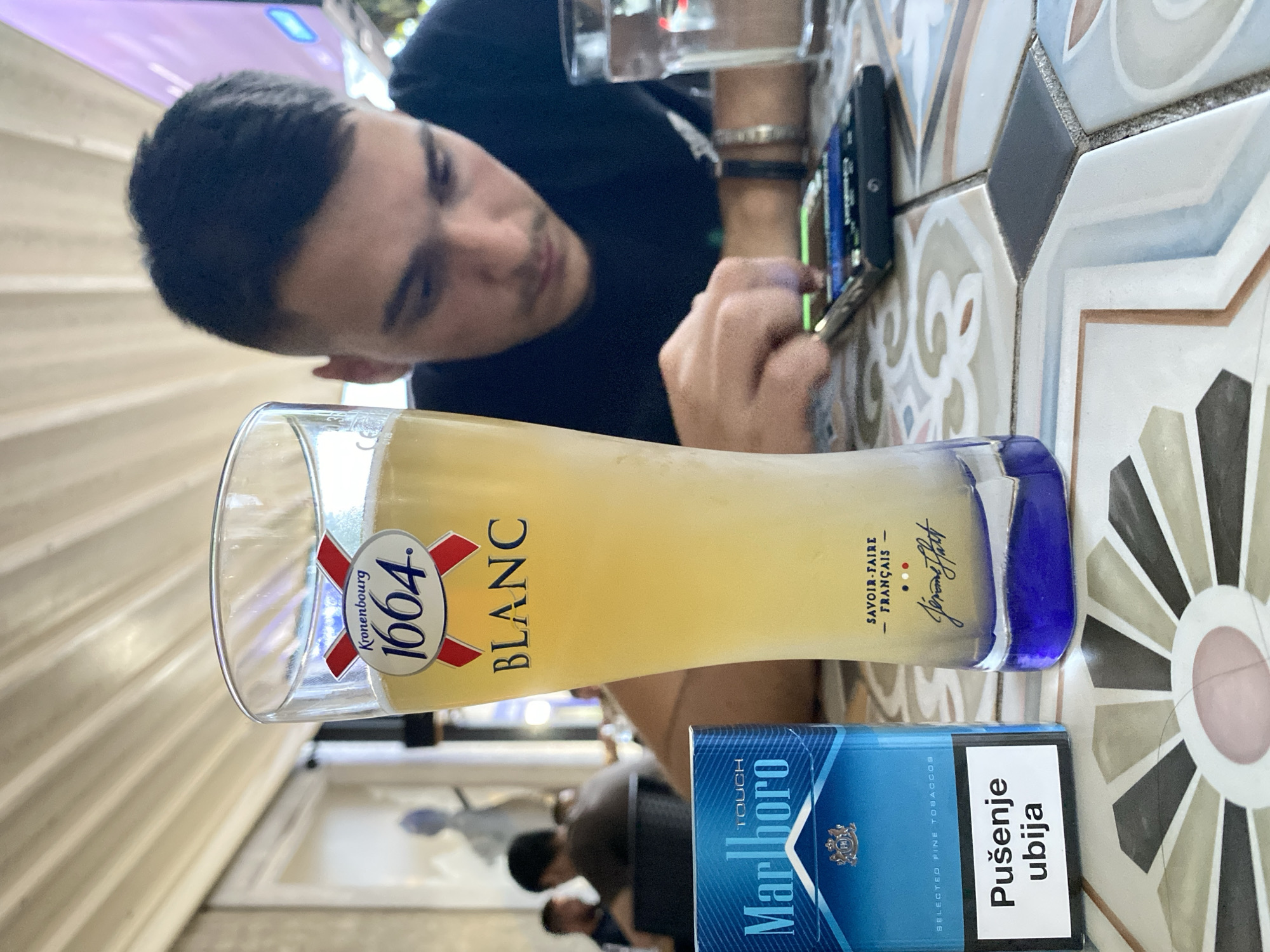 Evening cafe session documented in Cetinje, Montenegro